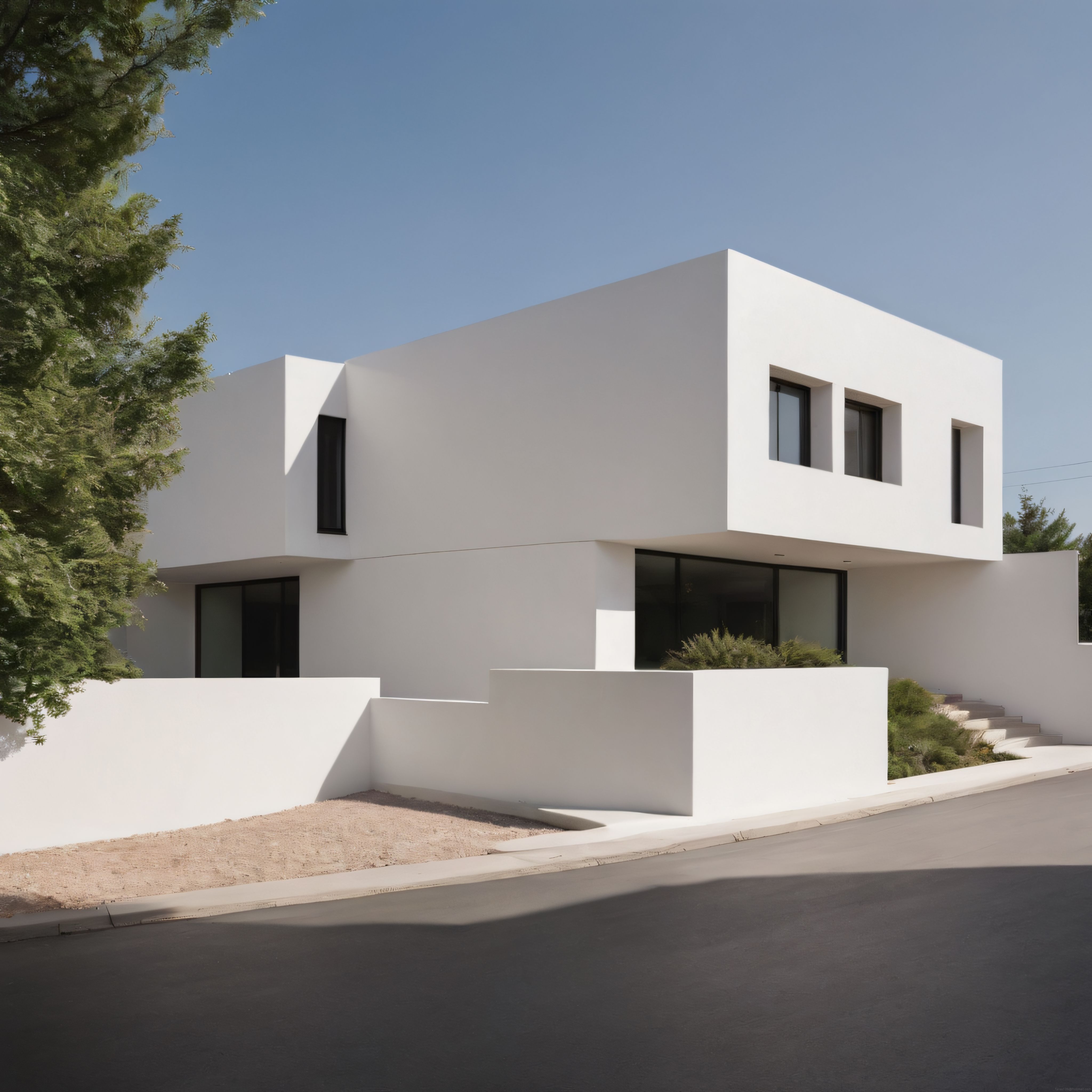 minimalist beyaz villa geometrik hatlar ve modern konut mimarisi