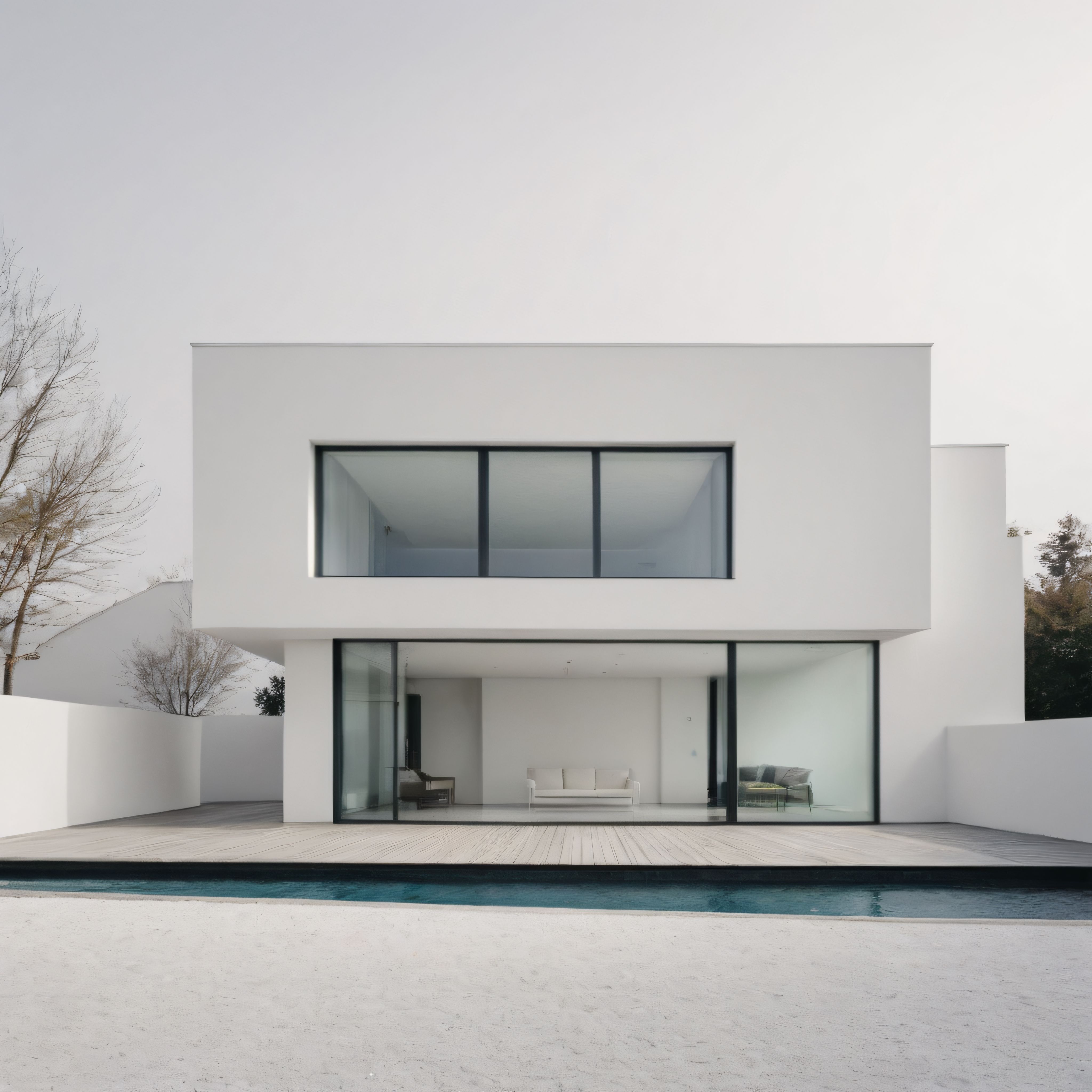 Minimalist Beyaz Villa ve Sonsuzluk Havuzu: Modern Mimari Örneği