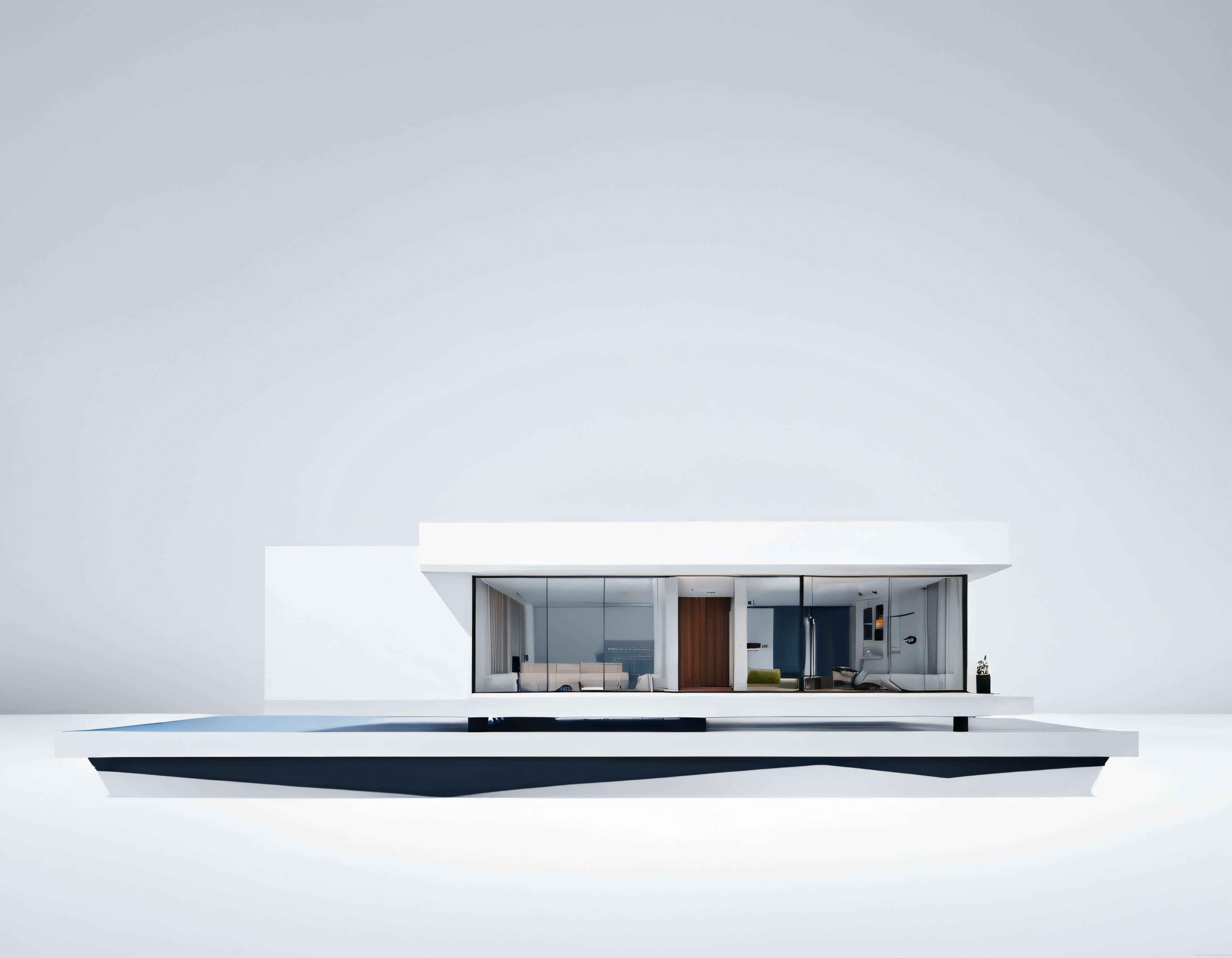 Minimalist Beyaz Villa ve Sonsuzluk Havuzu: Modern Mimari Render