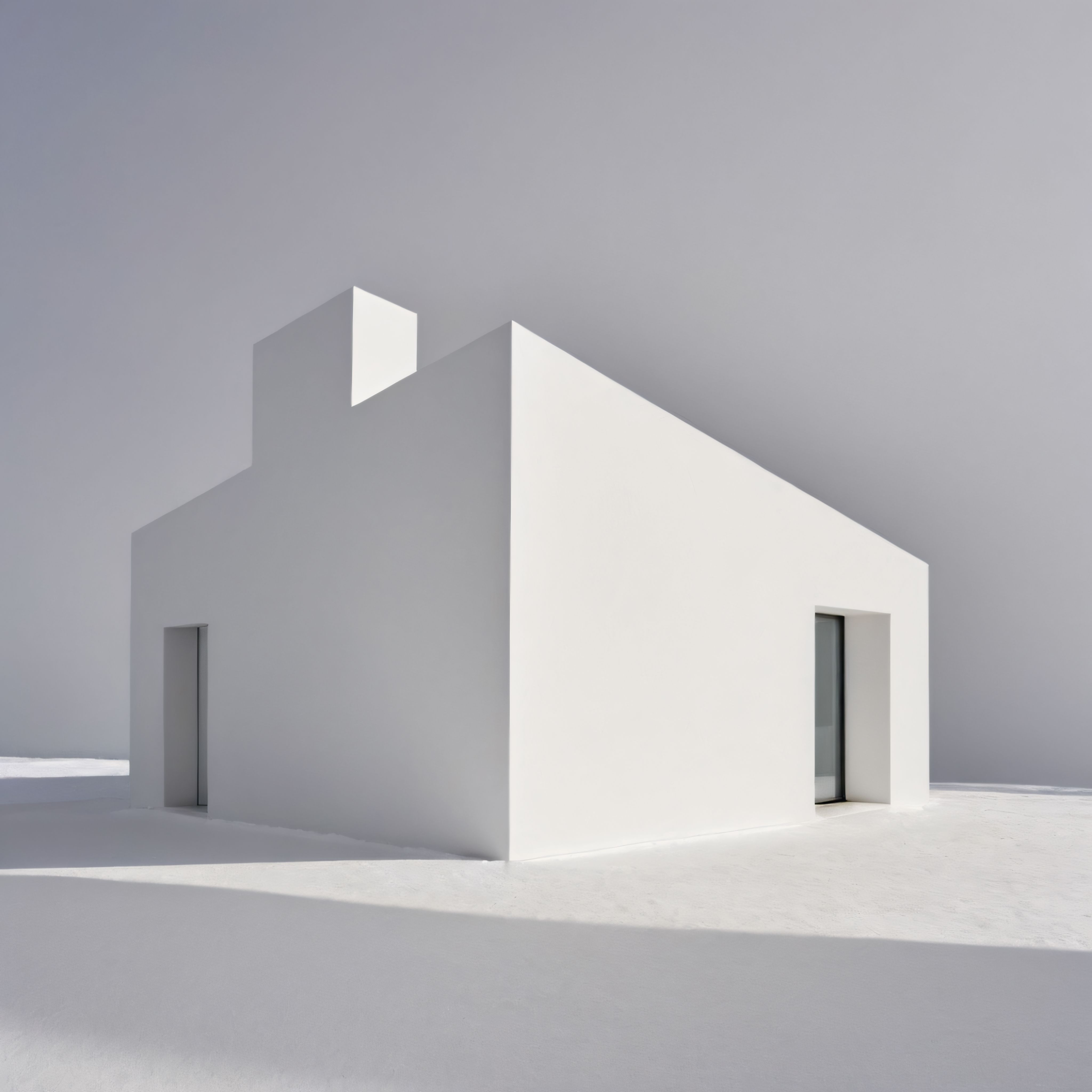 Minimalist Beyaz Yapı: Modern Mimari ve Geometrik Formların Saf Dengesi