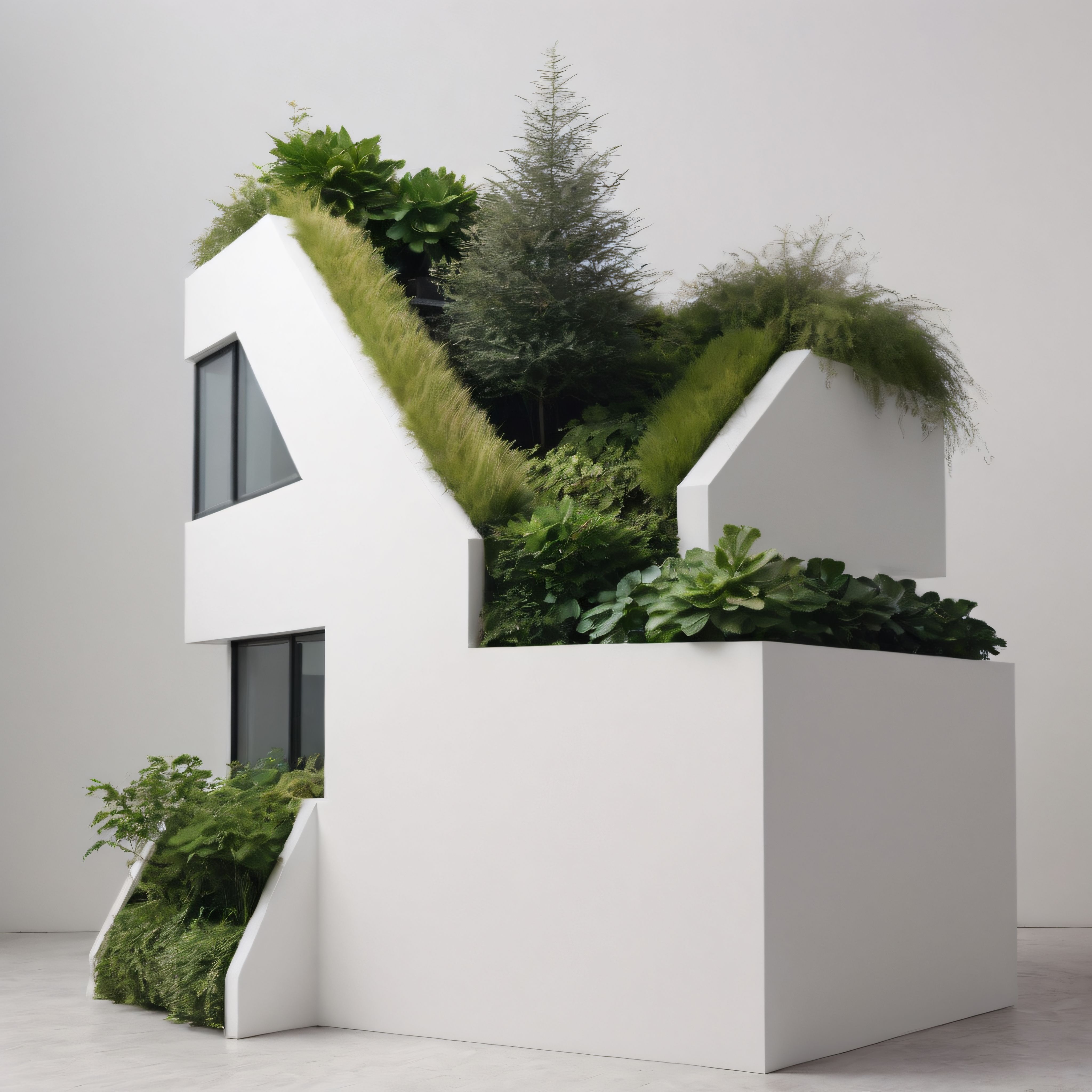 Minimalist Beyaz Yapıda Doğayla İç İçe Geçen Sürdürülebilir Mimari Tasarım