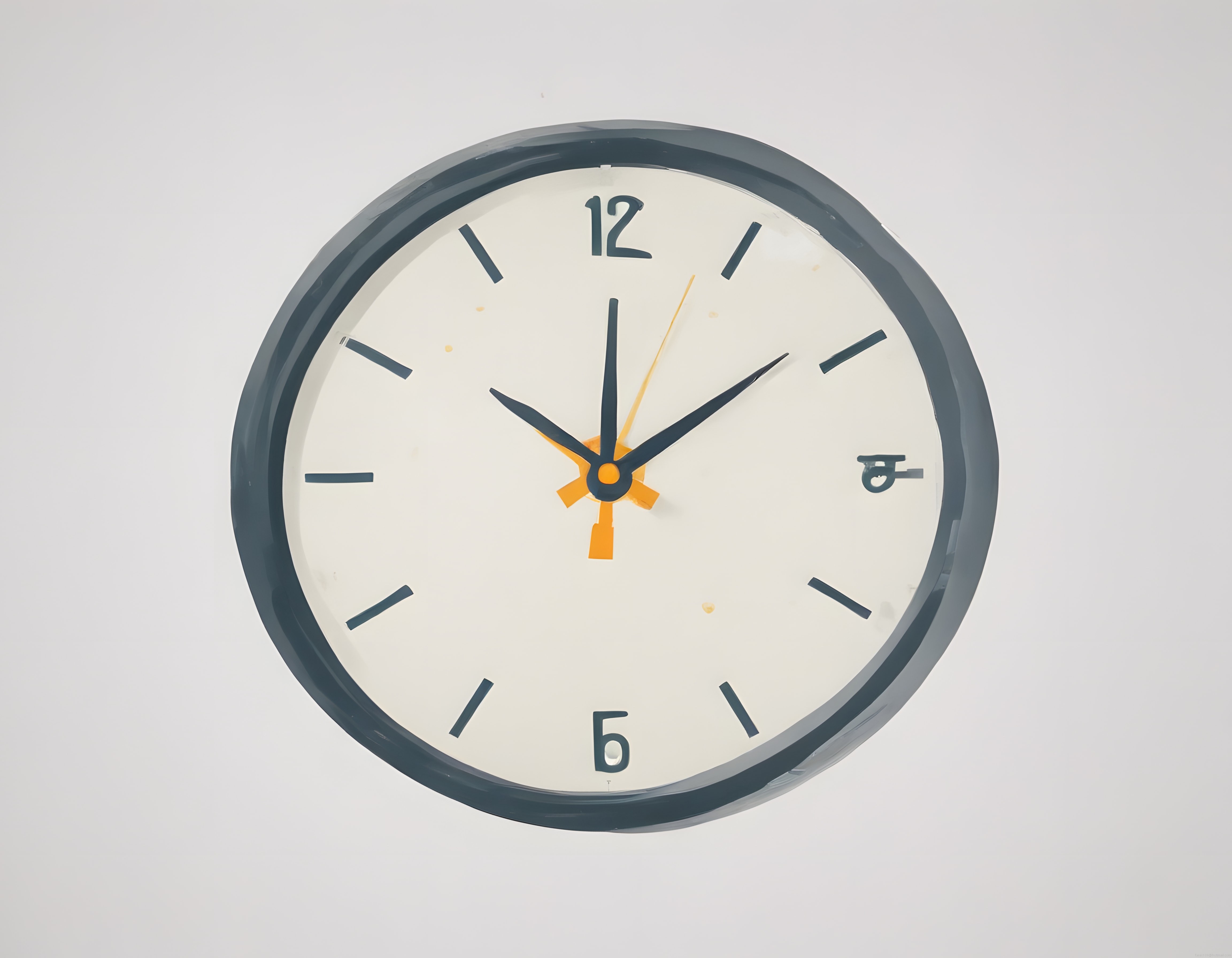 Minimalist Beyaz Zeminde Klasik Yuvarlak Duvar Saati Dekorasyon Örneği