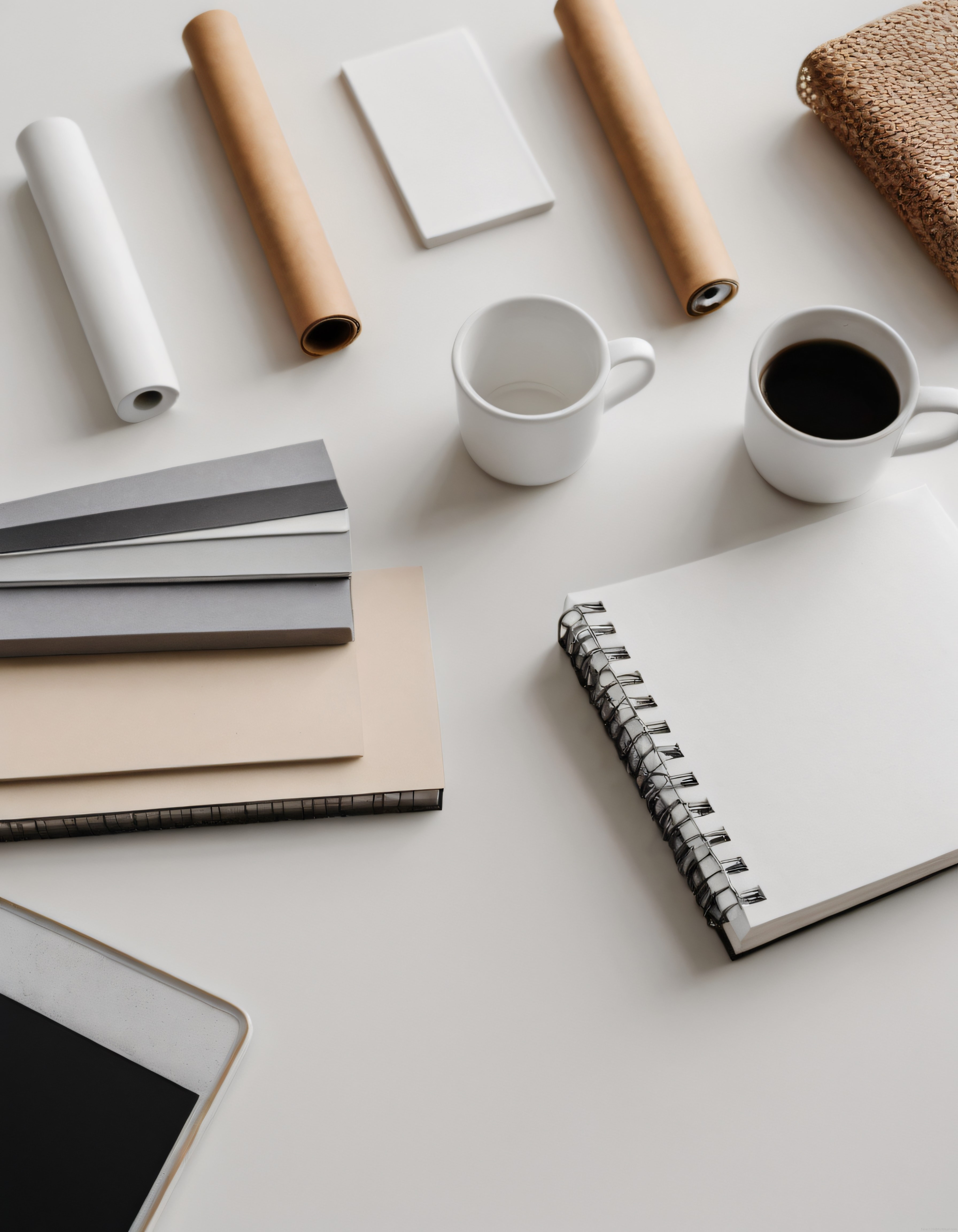 Minimalist Çalışma Masası Düzeni: Notlar, Kahve ve Yaratıcı İlham