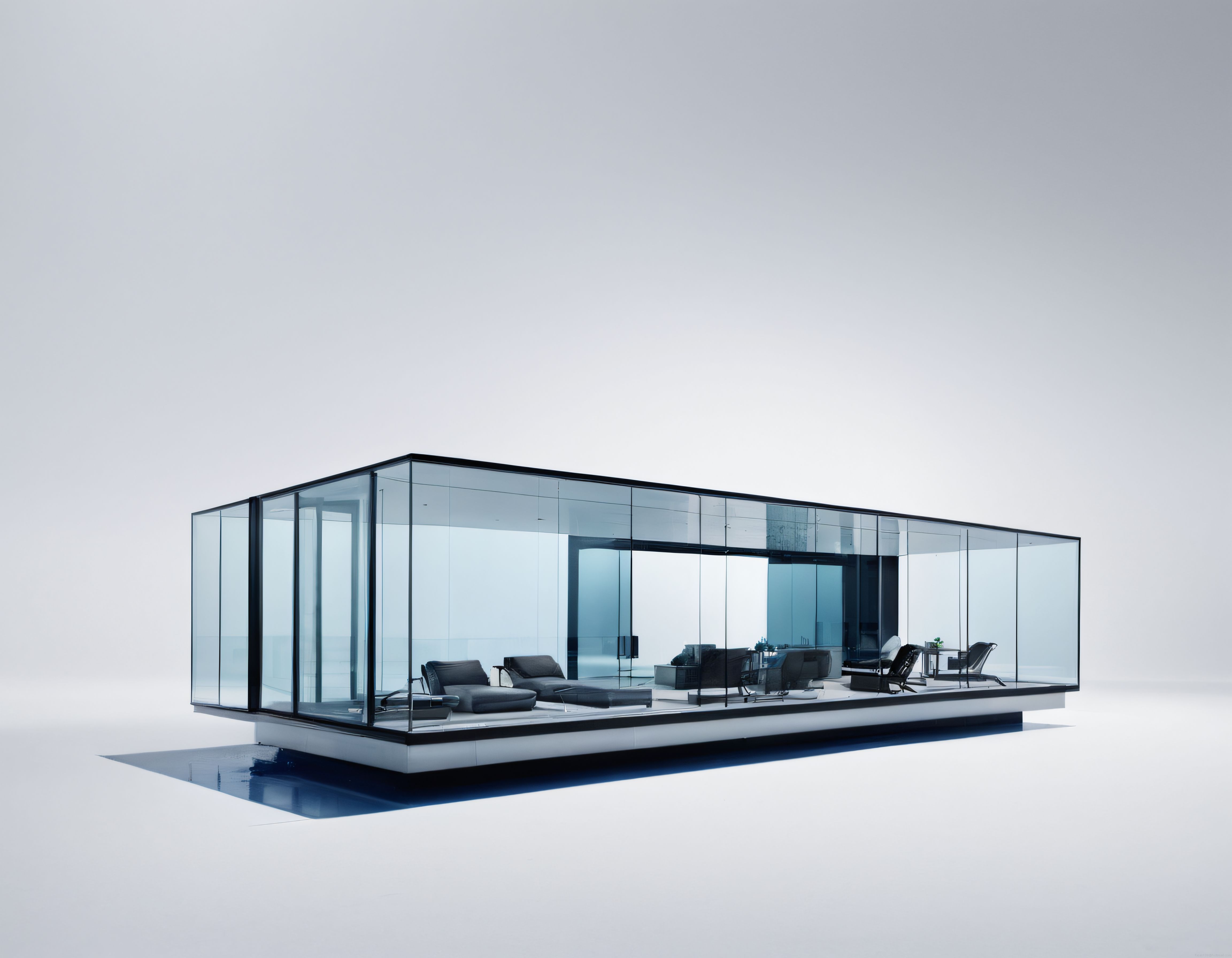 Minimalist Cam Ev: Şeffaf Duvarlar ve Modern İç Mekan Tasarımı