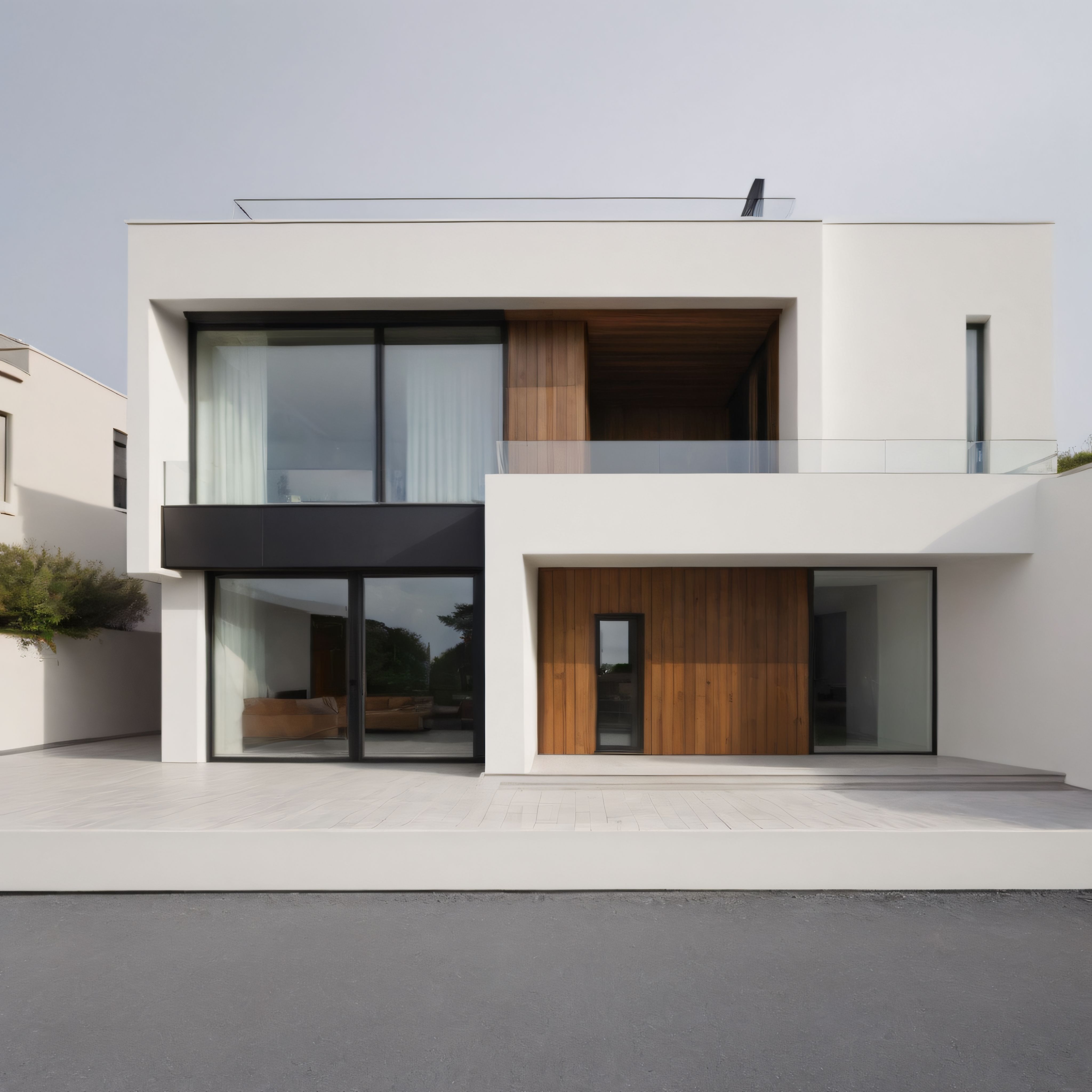 Minimalist Çizgiler ve Ahşap Detaylarla Modern Villa Tasarımı Minimalist Çizgiler ve Ahşap Detaylarla Modern Villa Tasarımı