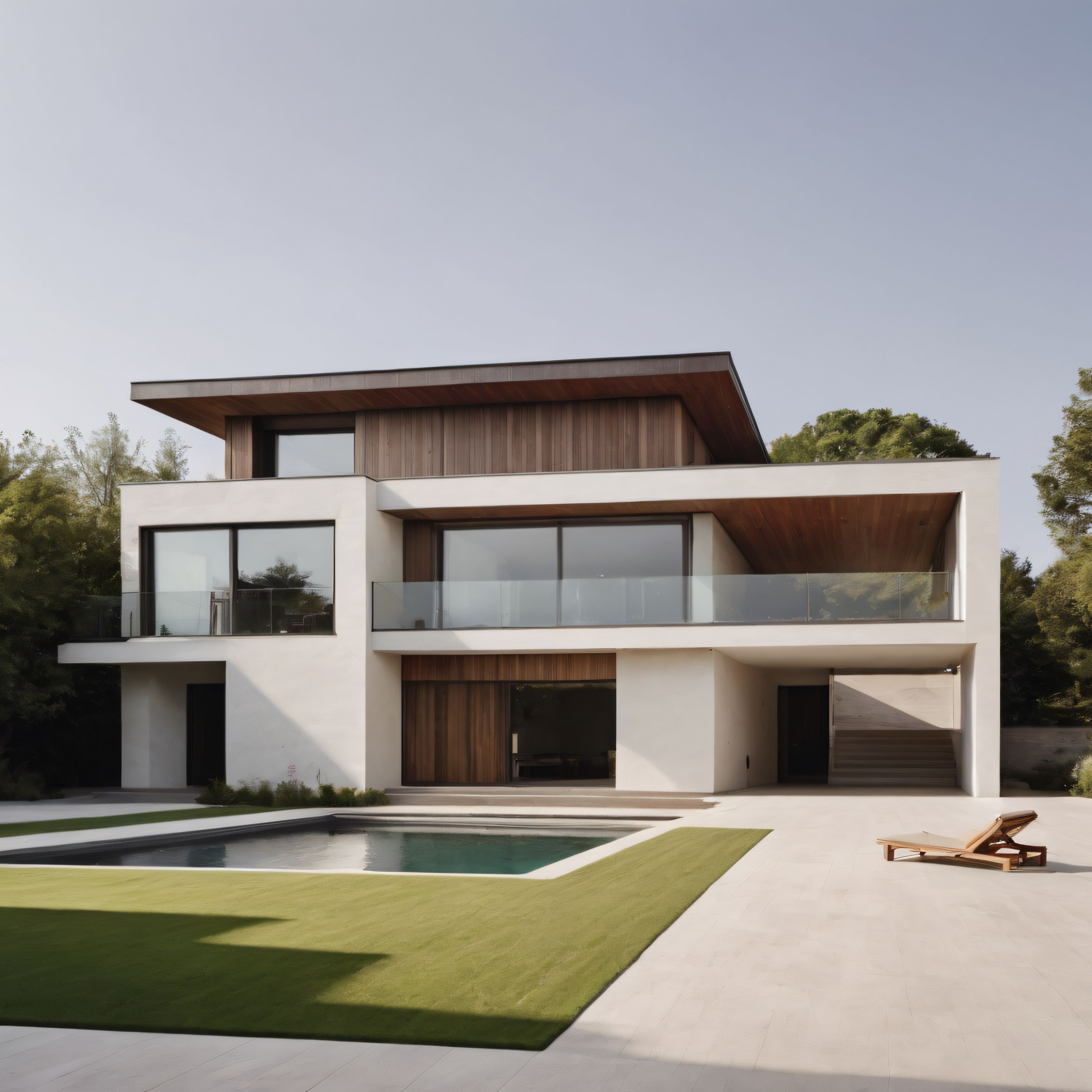 Minimalist Çizgilerle Tasarlanan Lüks Modern Villa ve Yüzme Havuzu
