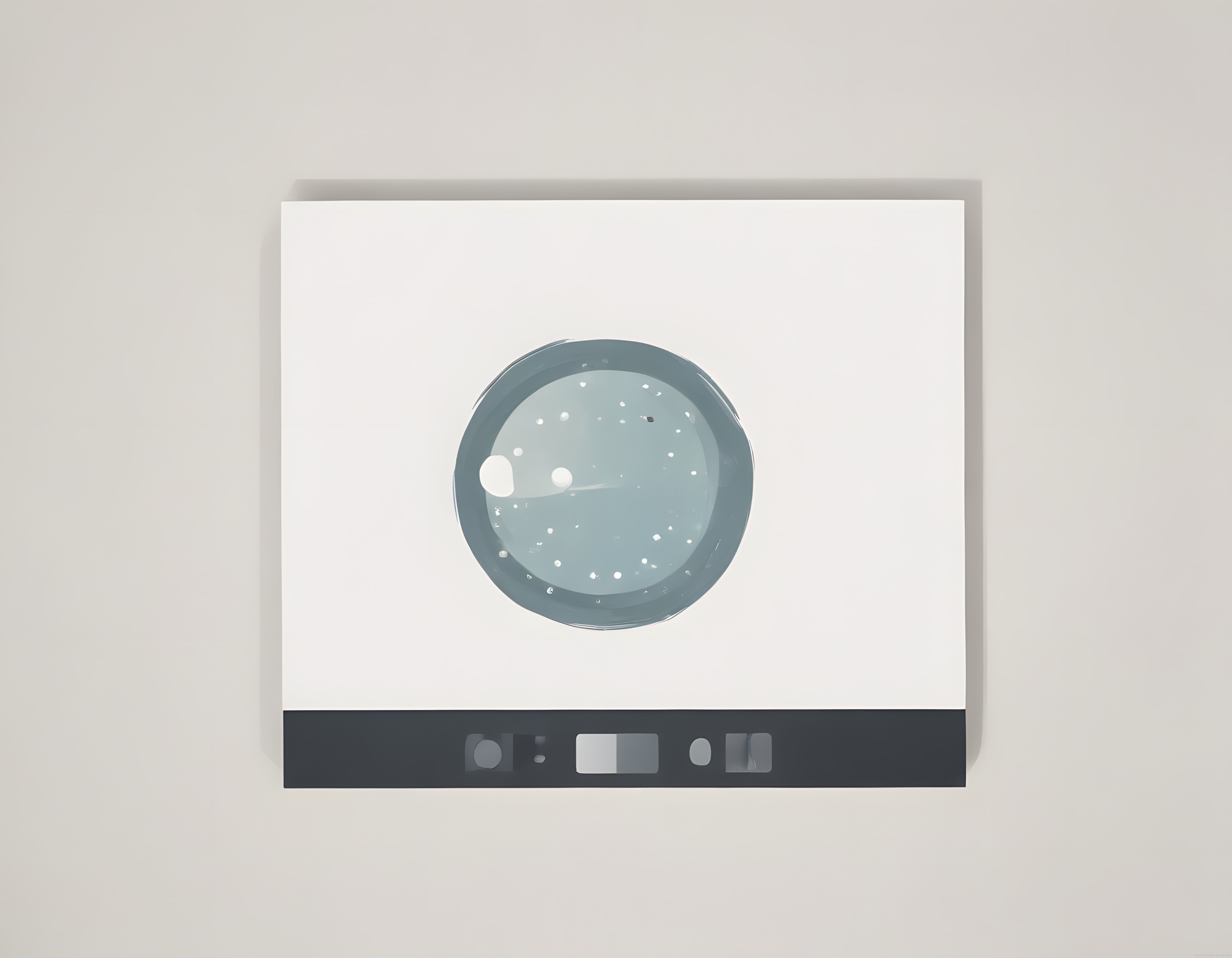 Minimalist Dijital Kompozisyon: Sıvı Baloncukları ve Geometrik Formlar