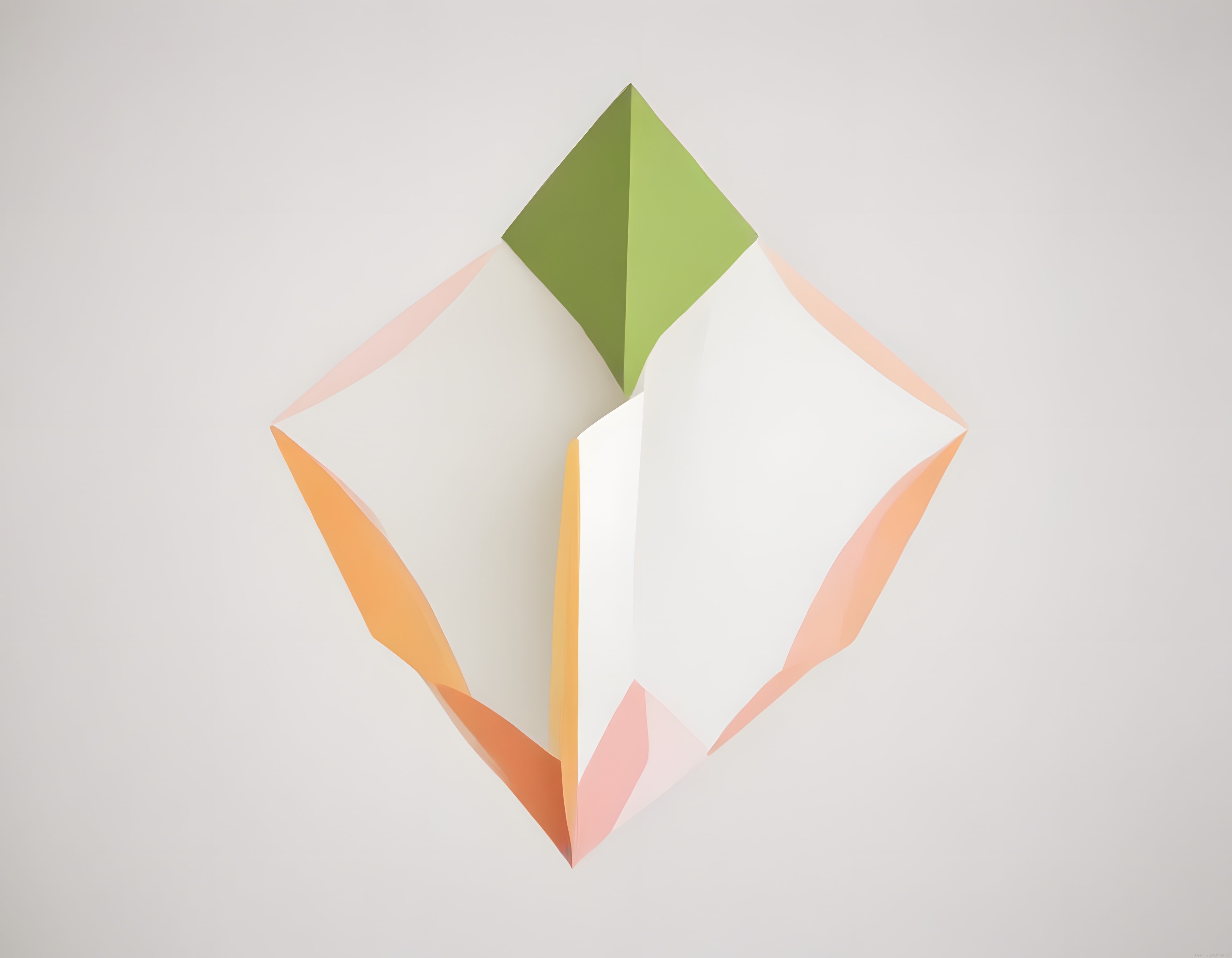 Minimalist Duvar Sanatı: Geometrik Kağıt Katlama ile Soyut Üç Boyutlu Form