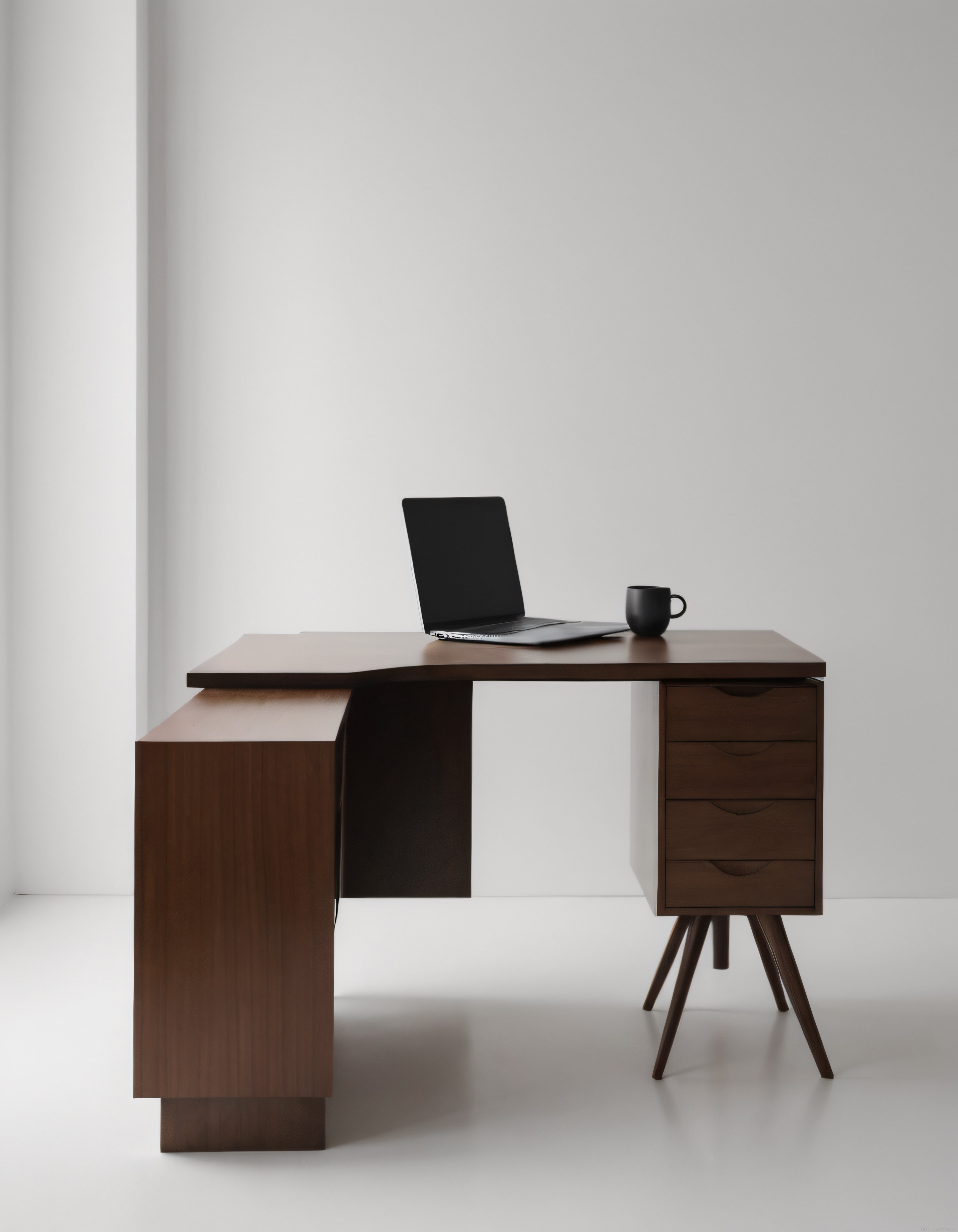 Minimalist Ev Ofis Tasarımı: Modern Ahşap Çalışma Masası ve Dekor