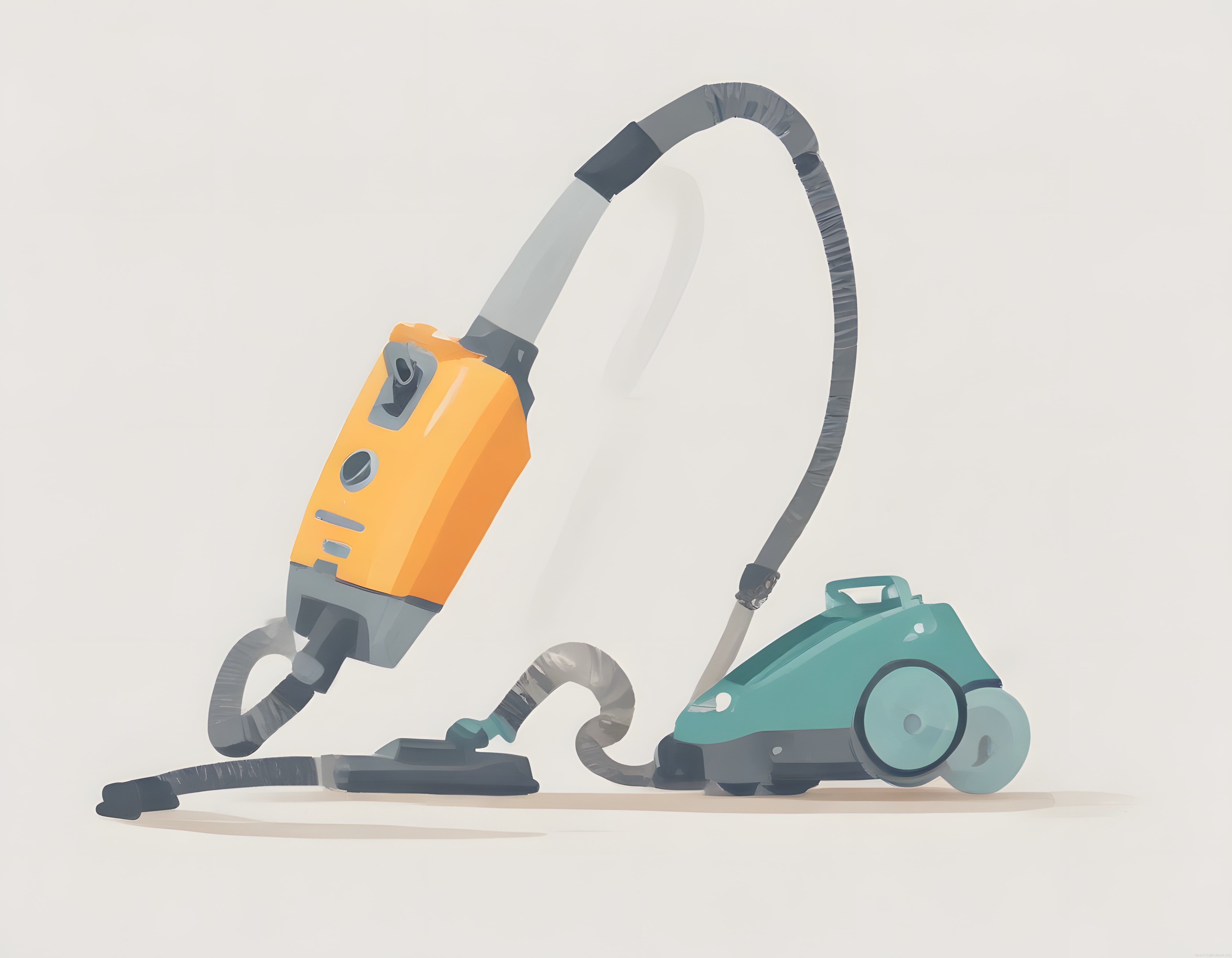 Minimalist Fırçalı Çizimle Modern Elektrikli Süpürge İllüstrasyonu