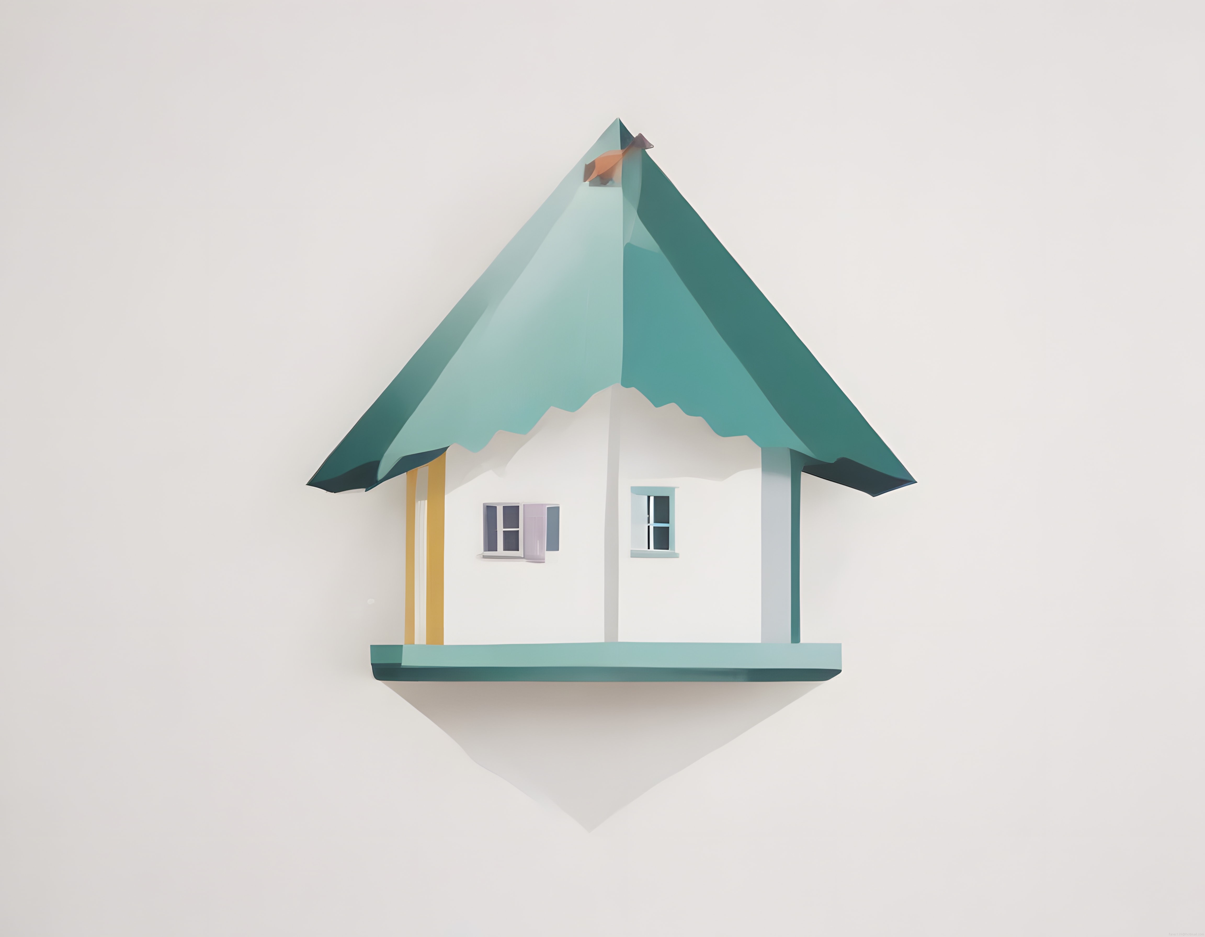 Minimalist Geometrik Ev: Low-Poly 3D Render ile Modern Mimari Tasarım
