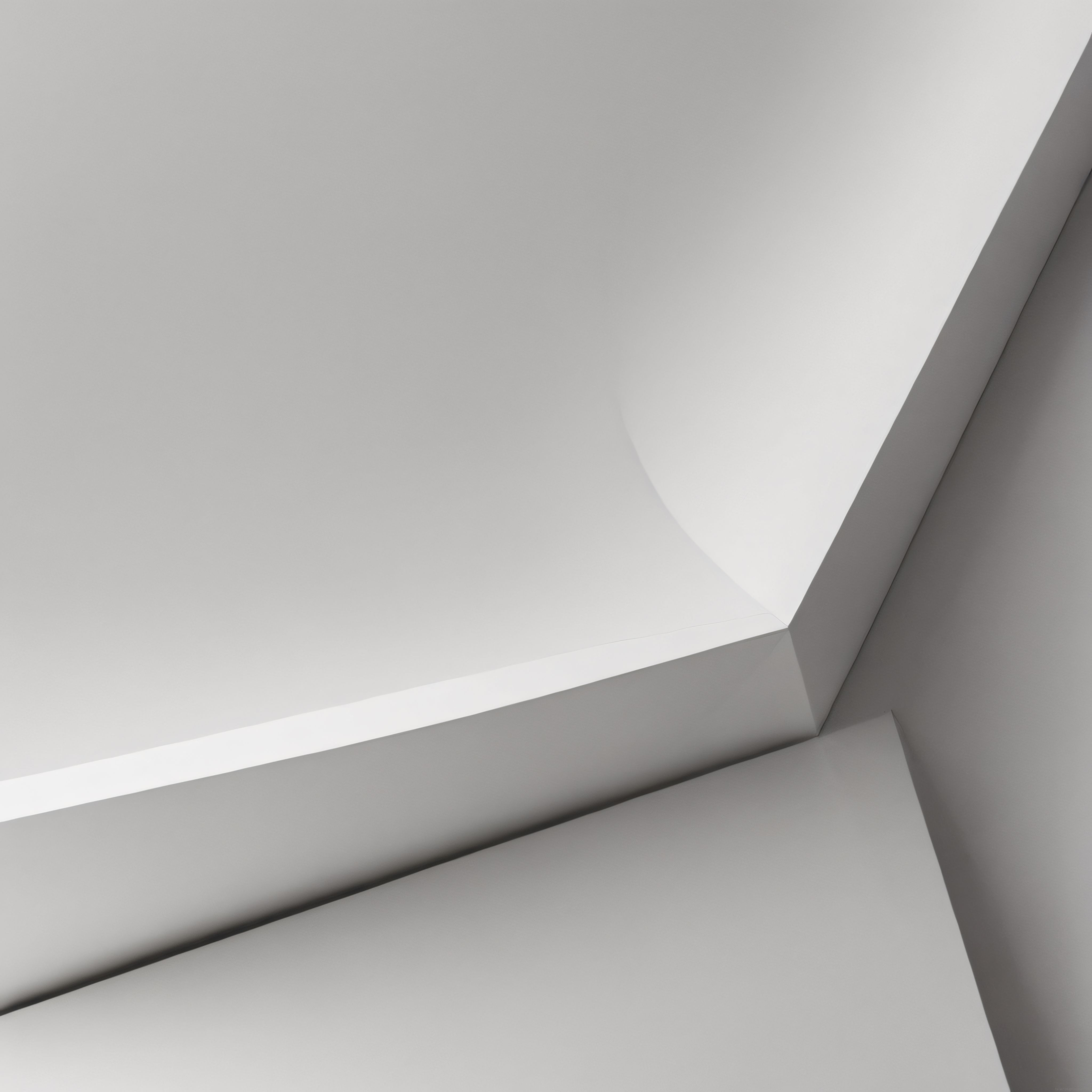 Minimalist Gri Geometrik Yapı: Soyut Üç Boyutlu Köşe ve Yumuşak Gölgeler