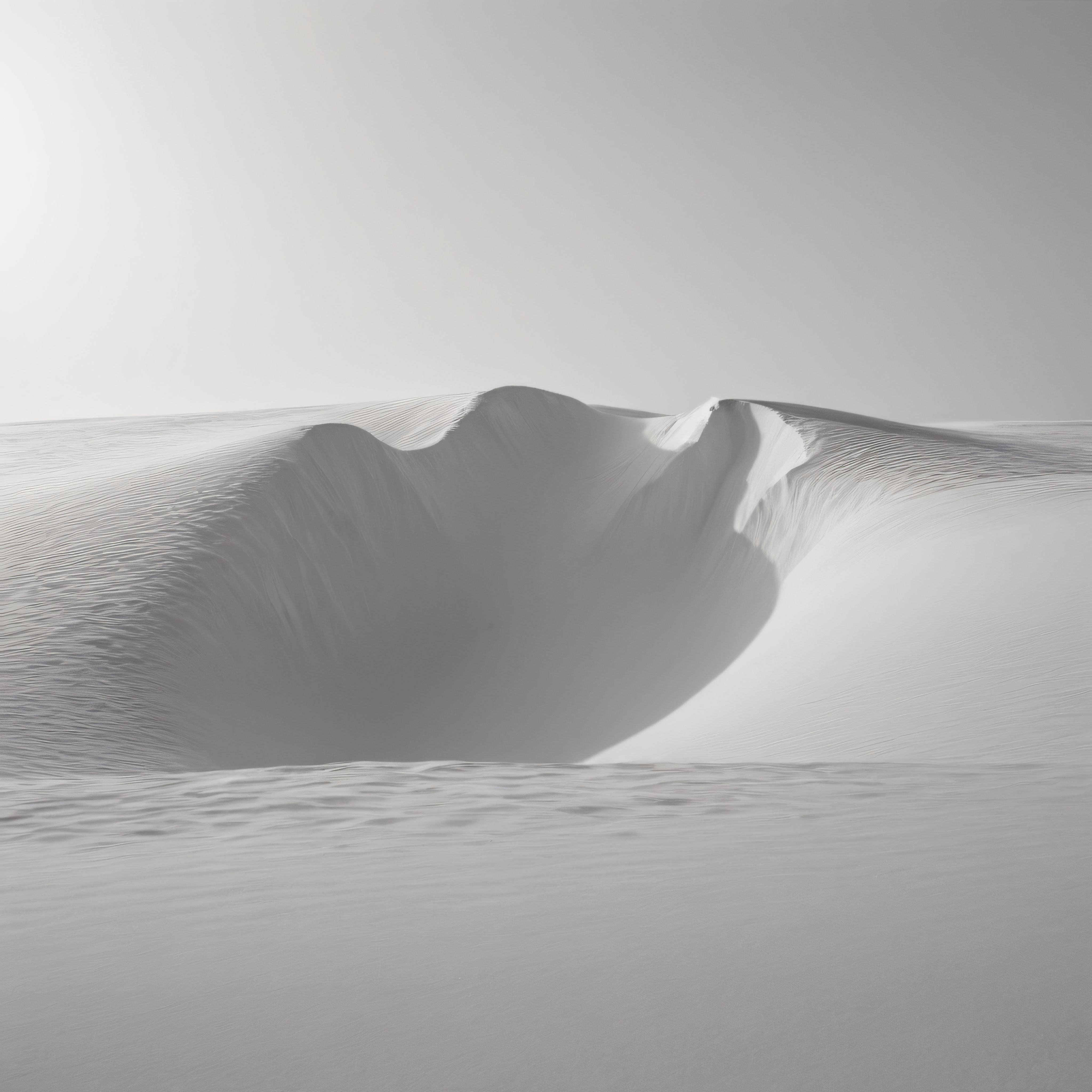 Minimalist Gri Tonlamalı Büyük Deniz Dalgası Sanatsal Doğa Fotoğrafı