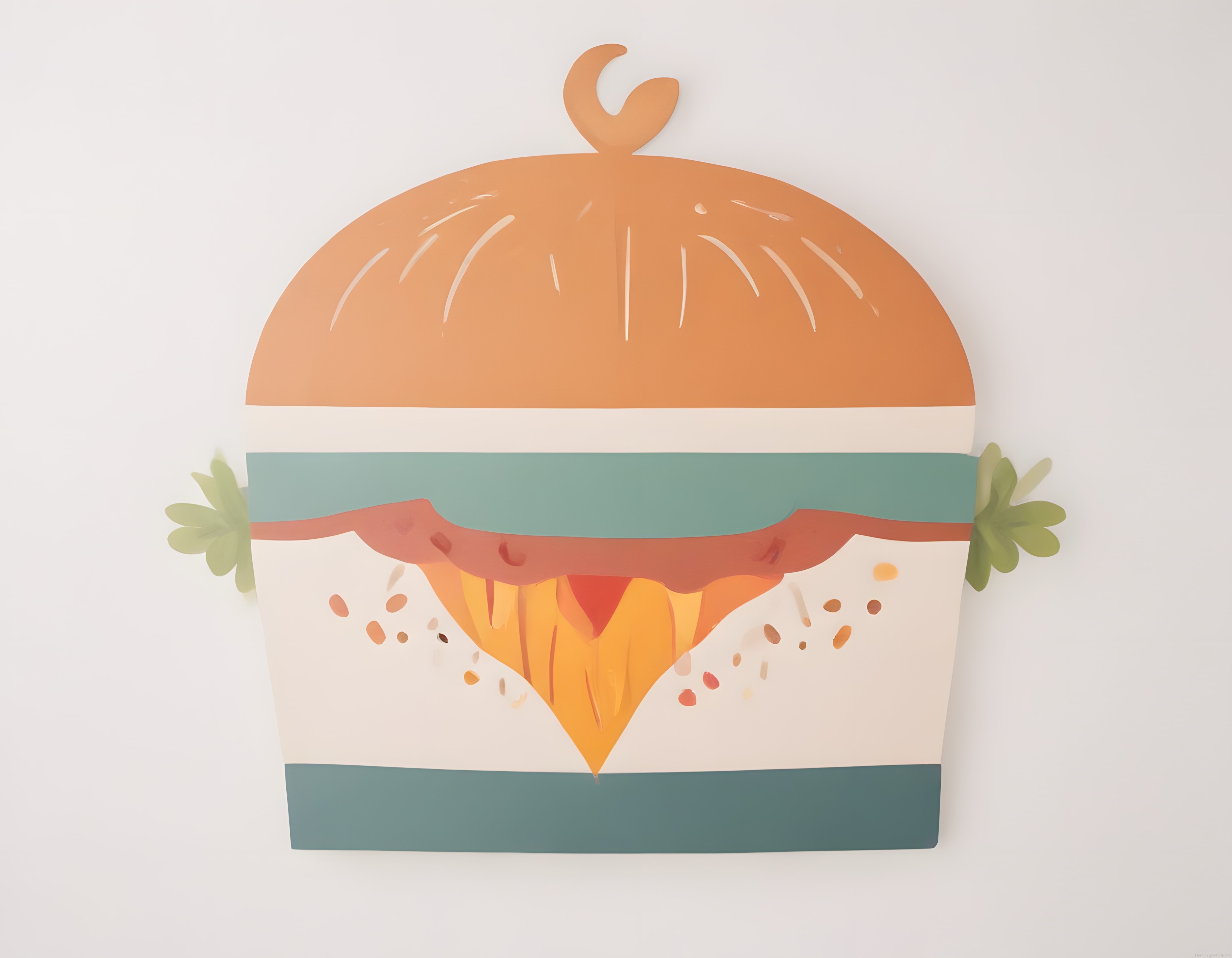 Minimalist Hamburger Temalı Modern Duvar Dekoru ve İllüstrasyon