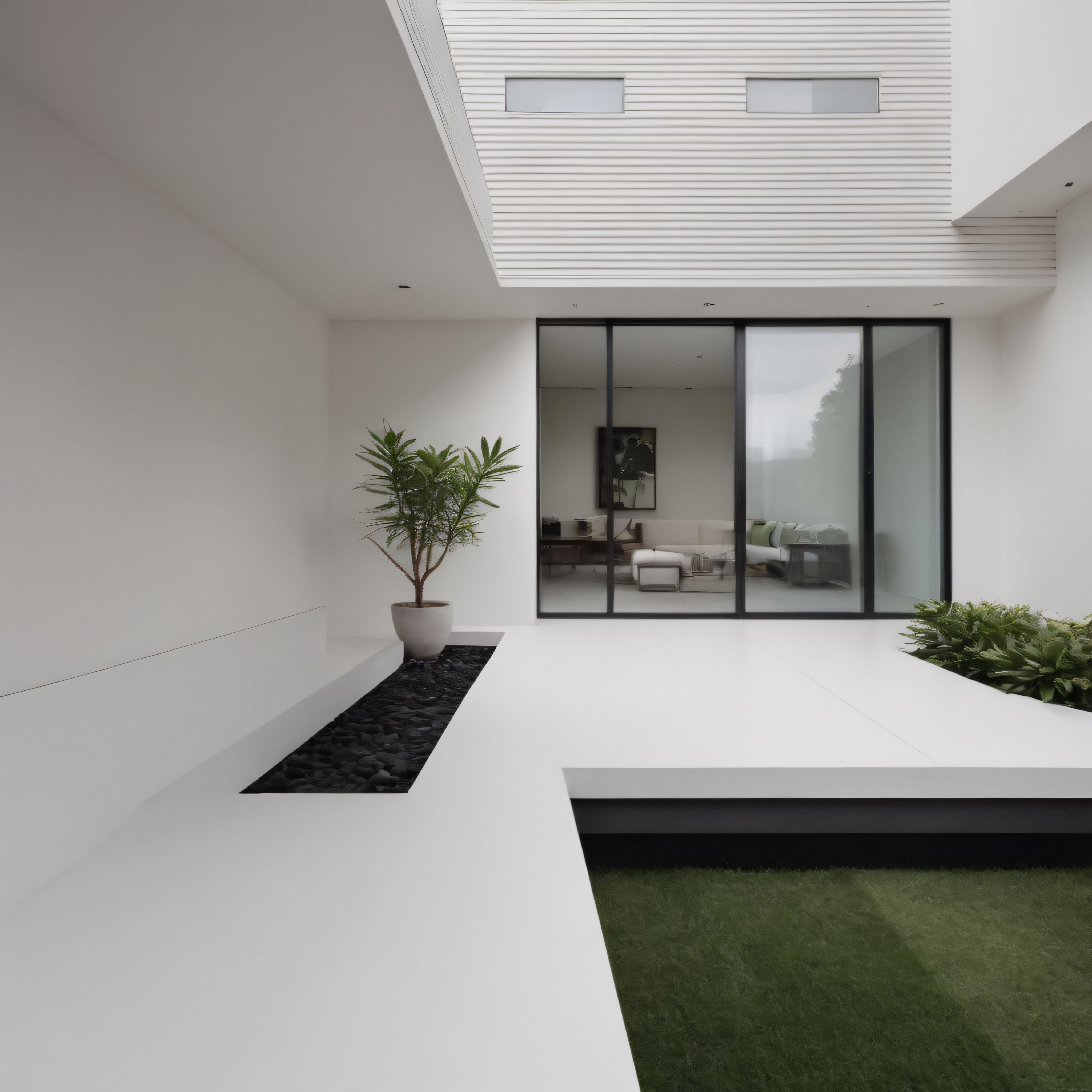Minimalist İç Avlu Tasarımı: Modern Mimari ve Doğal Bitkilerin Uyumu