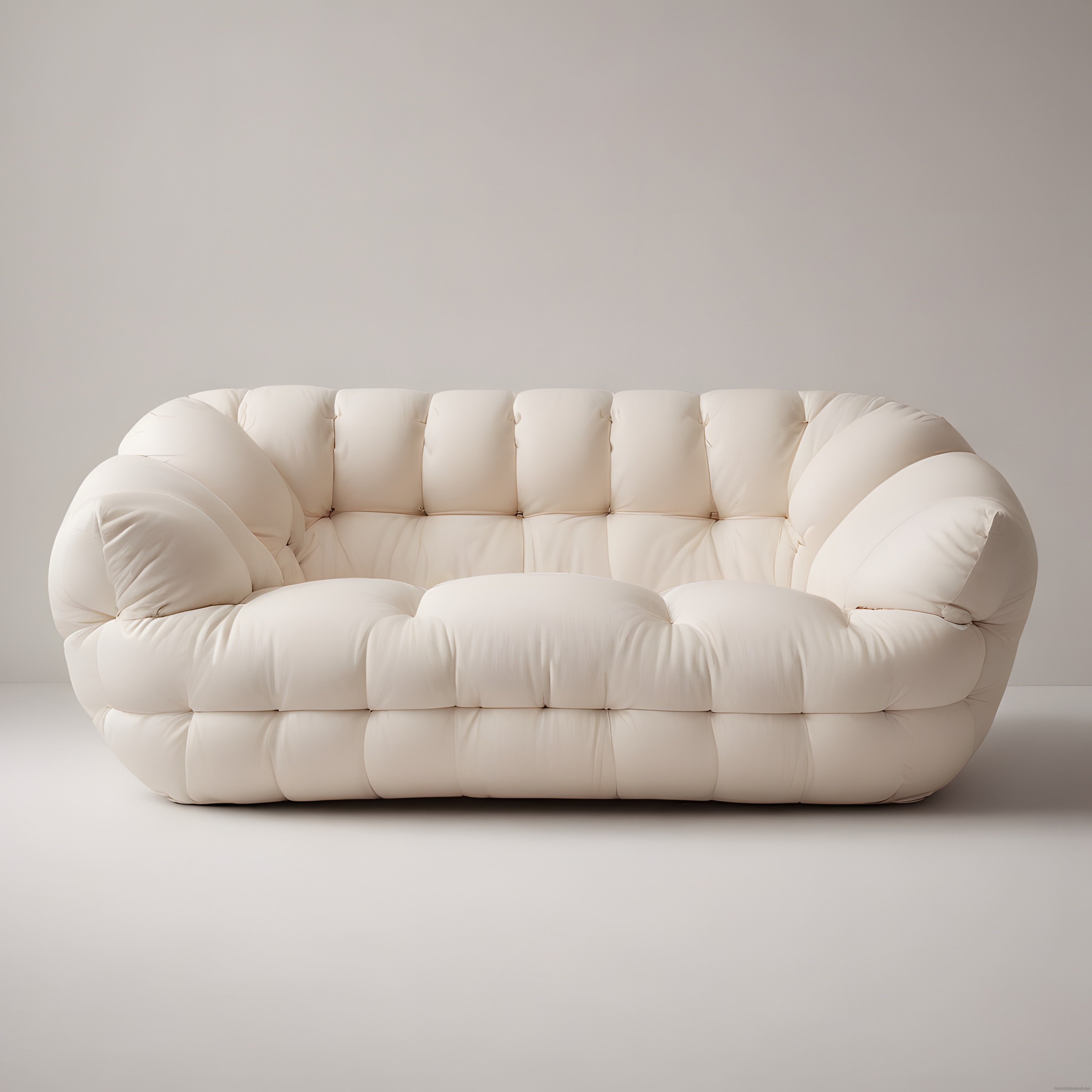 minimalist iç mekanlarda şıklığıyla öne çıkan krem rengi modern puf koltuk