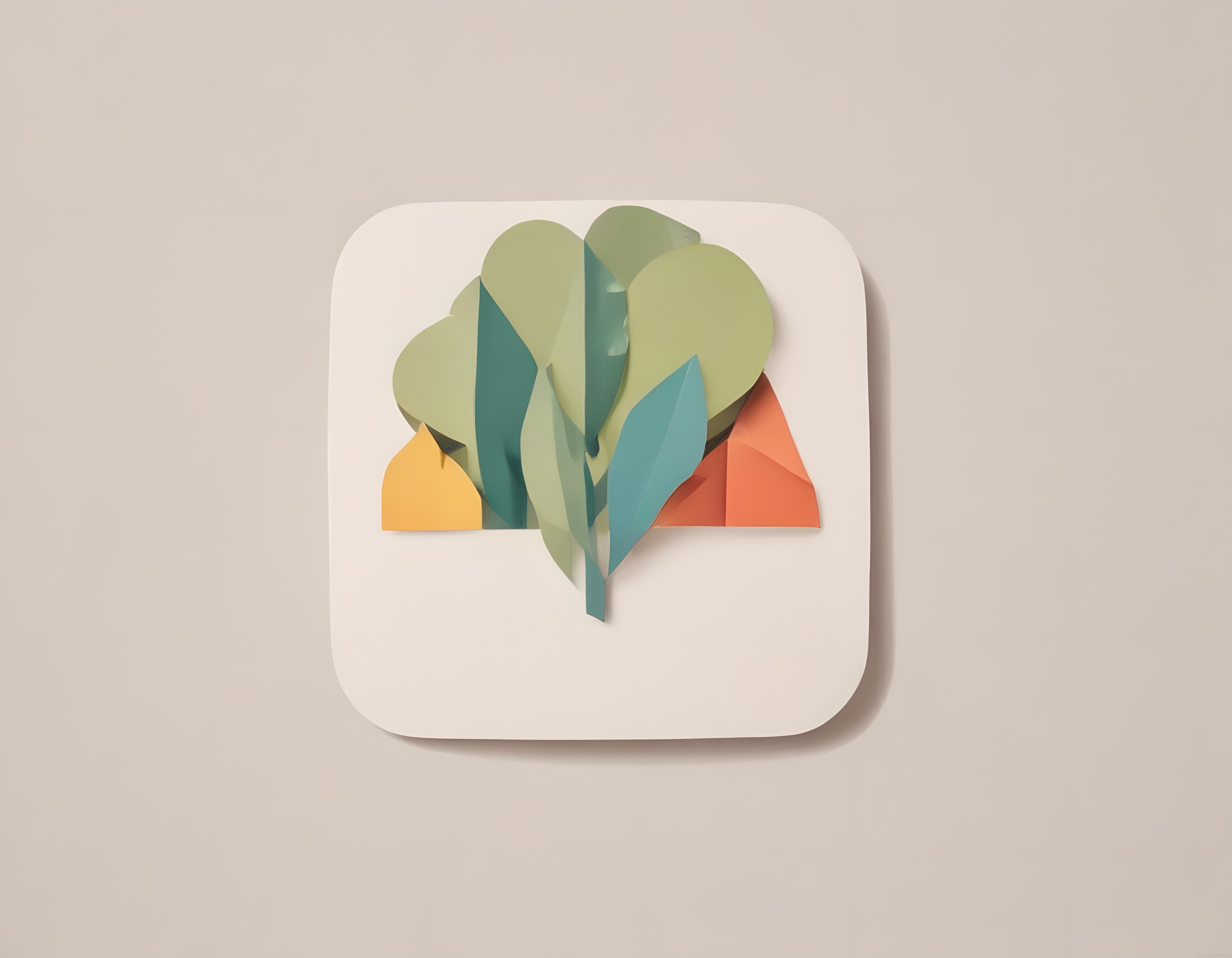 Minimalist Kağıt Katlama Sanatı ile Yaratılmış Katmanlı Doğa Manzarası