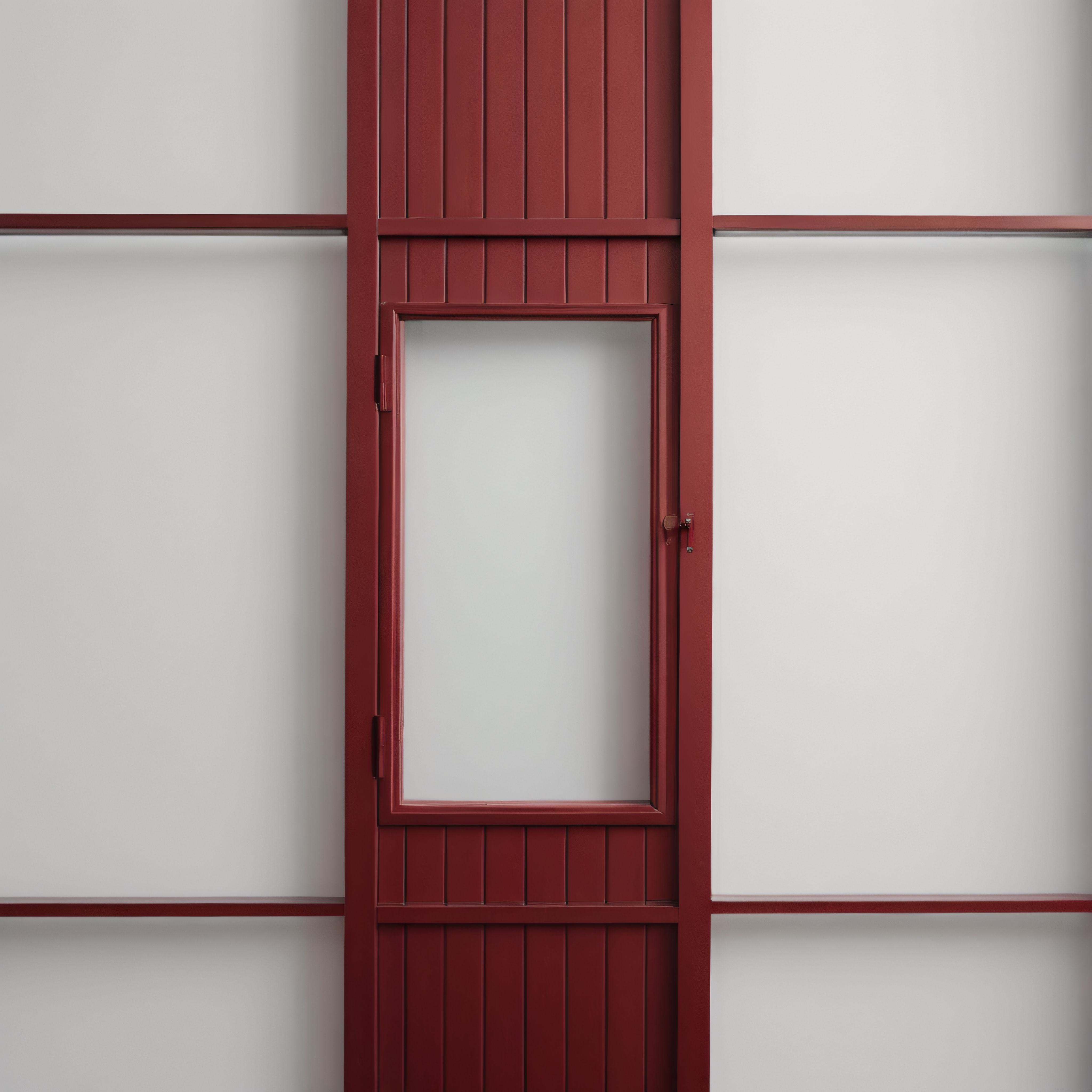 Minimalist Kırmızı Çerçeveli Cam Kapı ve Modern Mimari Detay