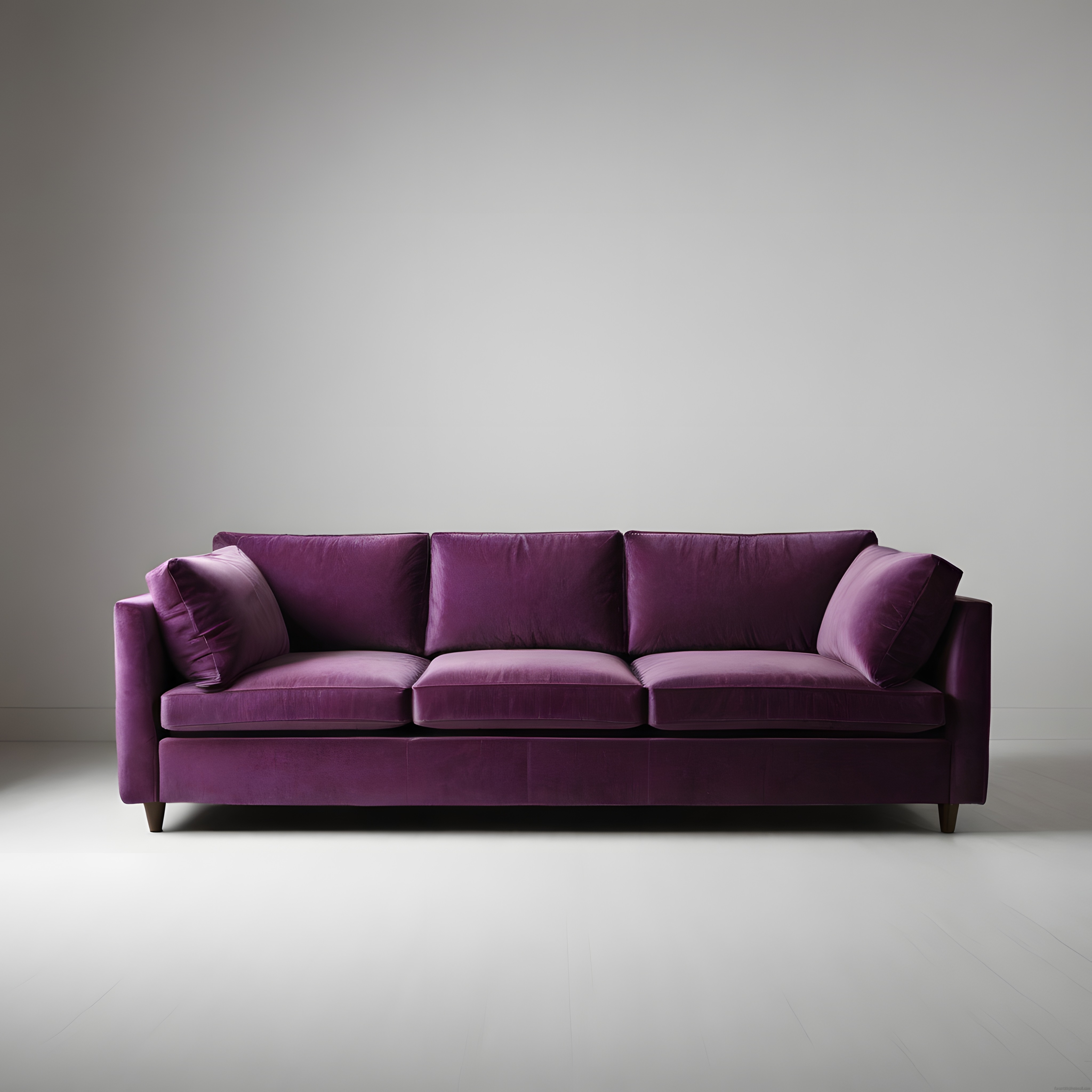 Minimalist Mekanda Lüks Mor Kadife Üçlü Kanepe ve Ev Dekorasyonu Önerisi