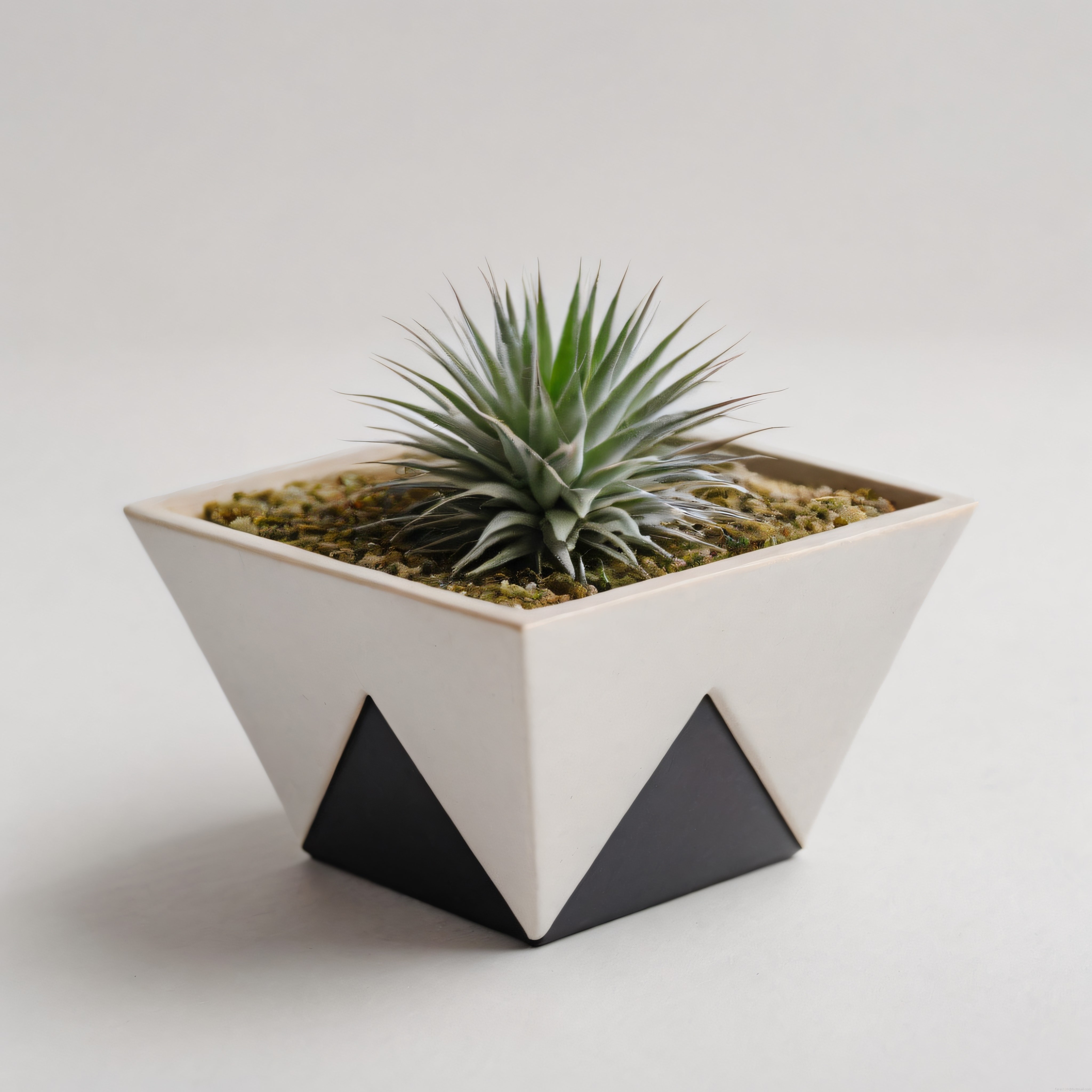 Minimalist Mekanlar için Geometrik Saksıda Dekoratif Sukulent Tasarımı