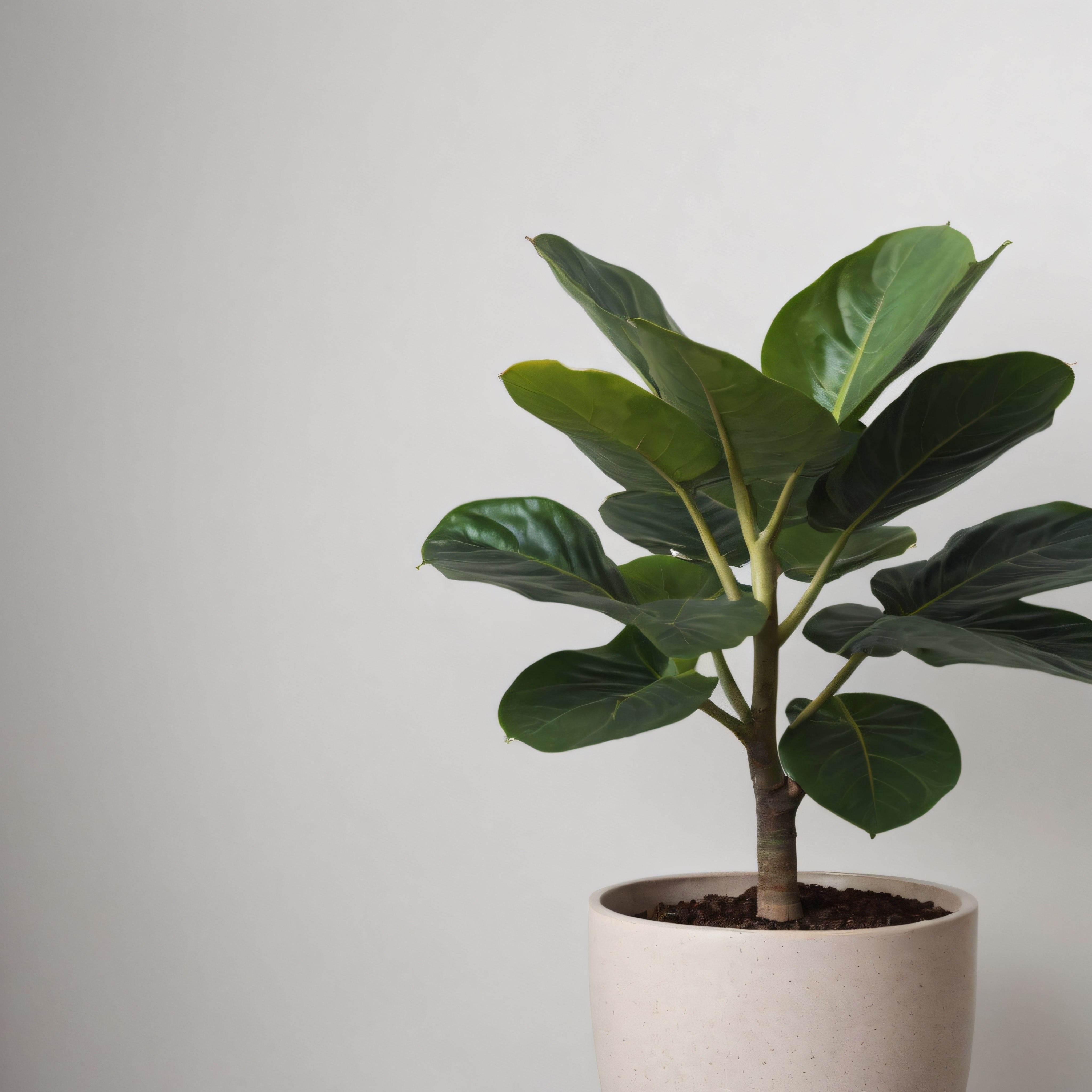 Minimalist Mekanlarda Beyaz Saksılı Canlı Yeşil Bitki Dekorasyonu