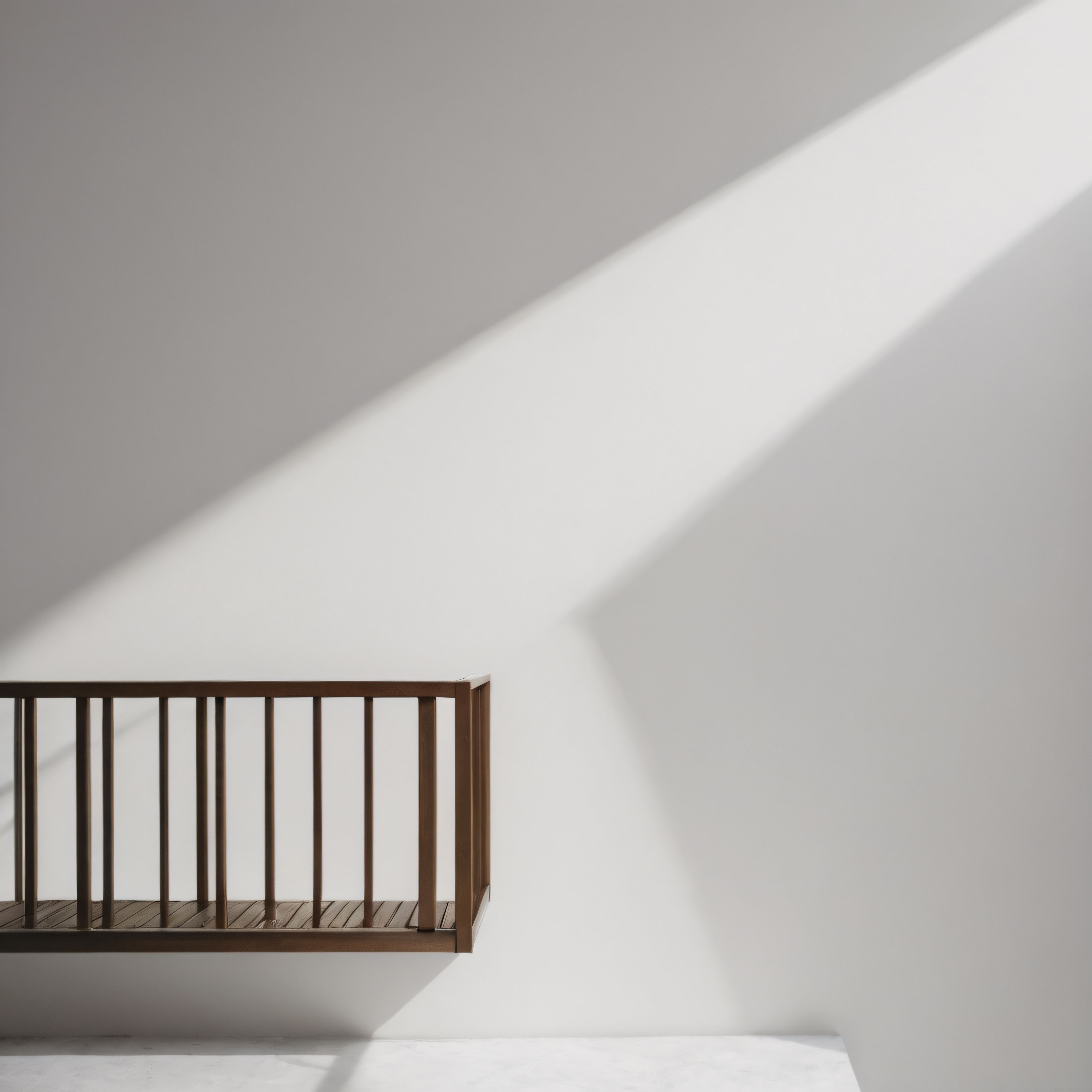 Minimalist Mimari Fotoğraf: Geometrik Işık Gölge Oyunu ve Ahşap Detay