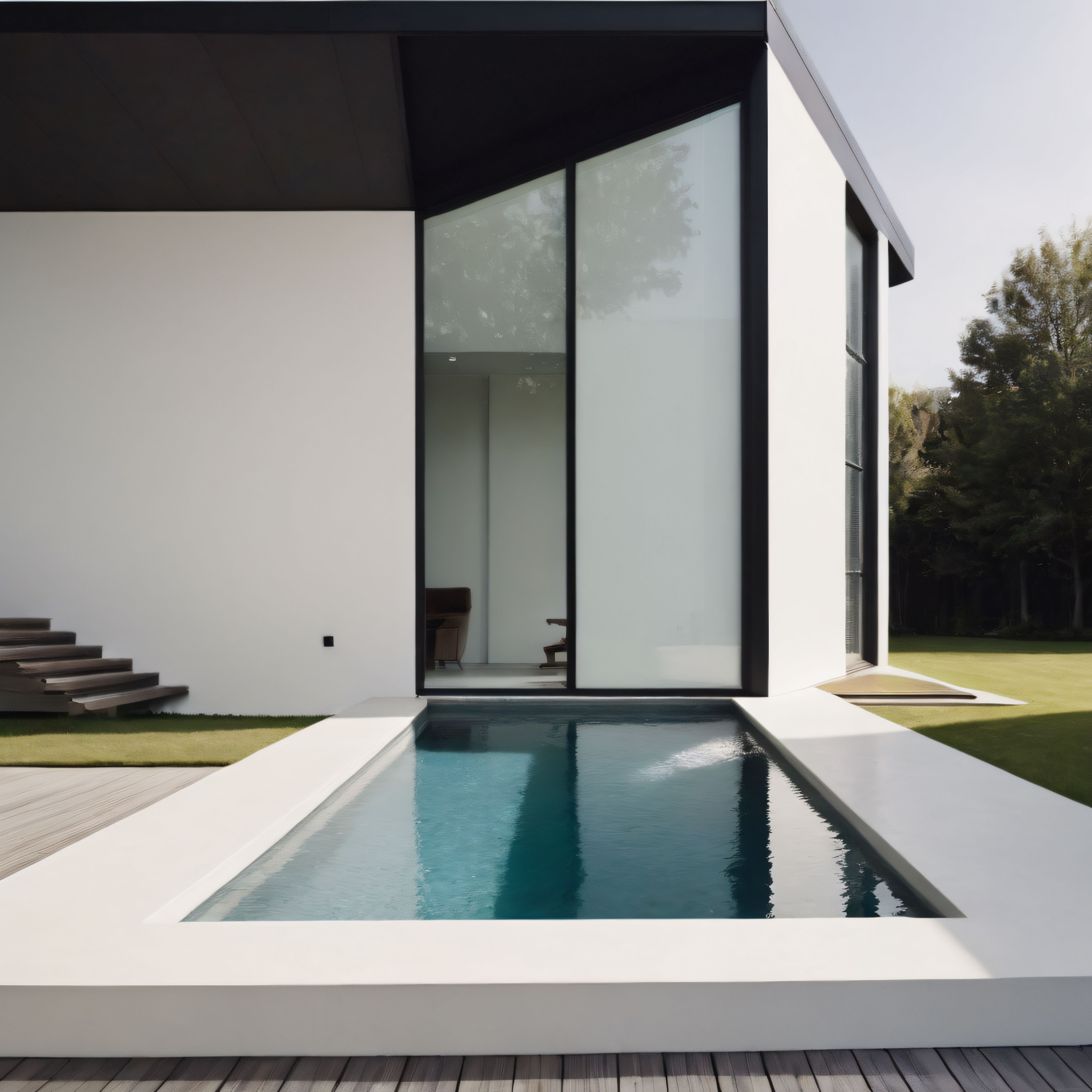 Minimalist mimari ve havuzlu lüks villa: modern çizgilerle doğayla uyum
