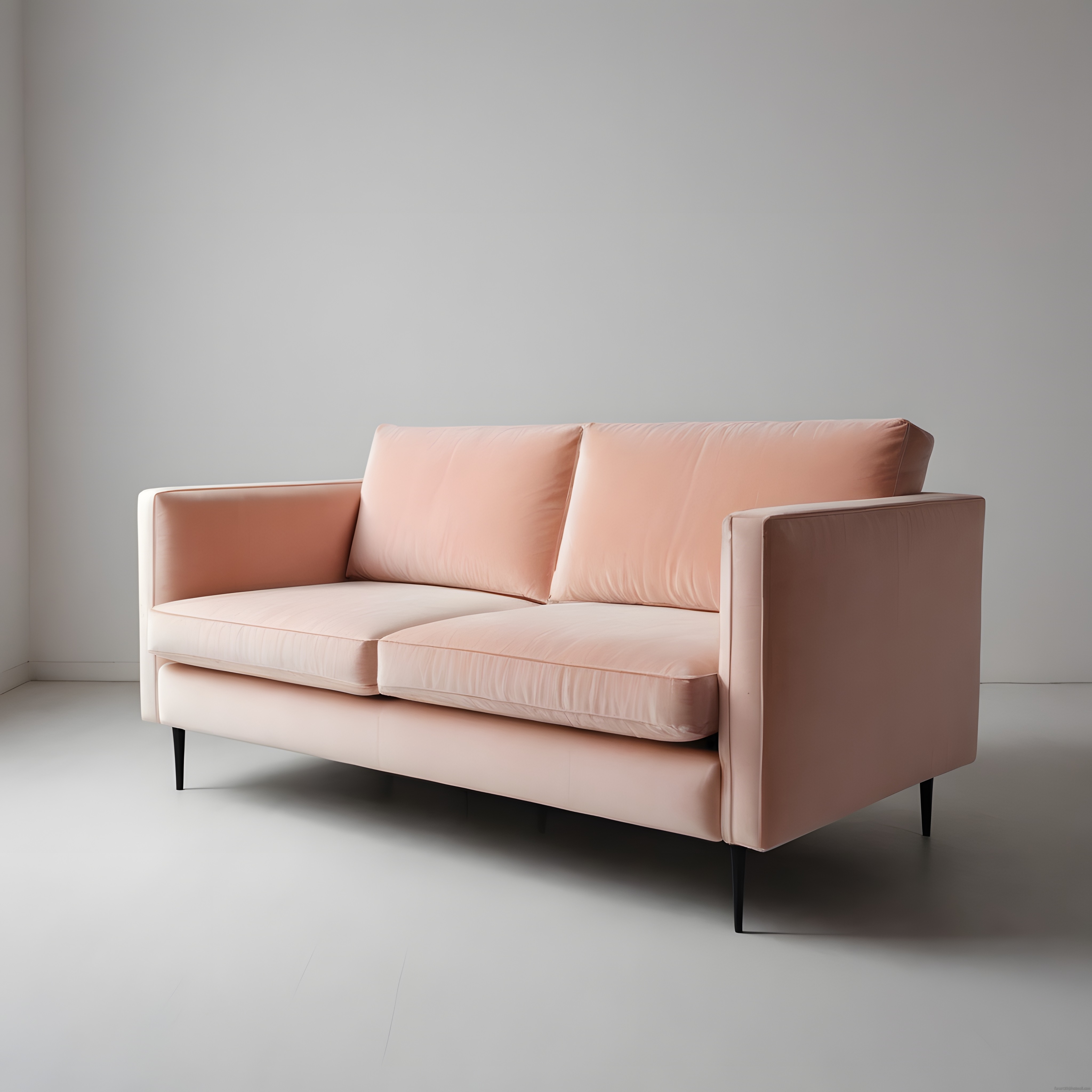 Minimalist Pudra Pembe İkili Koltuk ve Modern Salon Dekorasyonu
