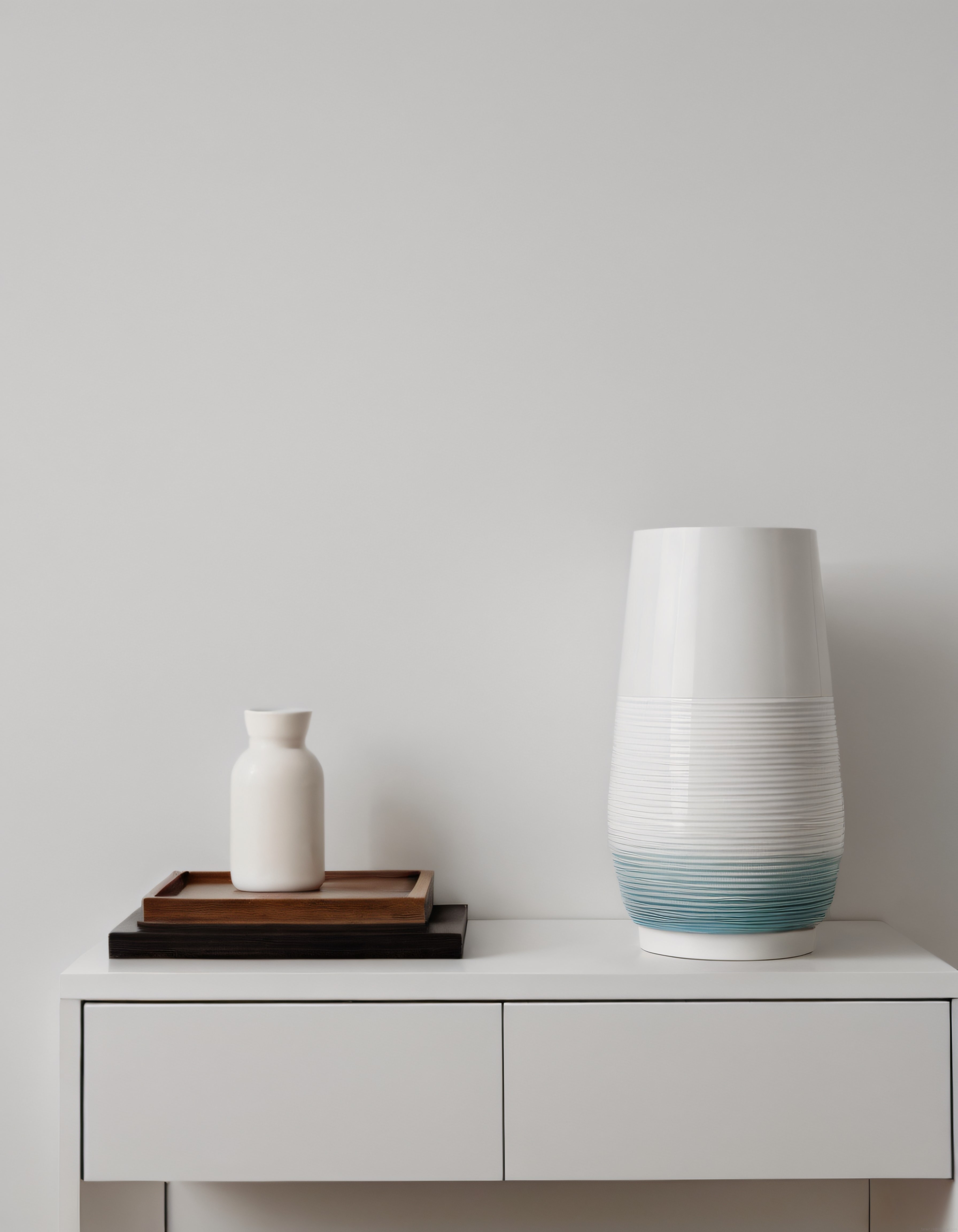 Minimalist Salon Dekorasyonu: Beyaz Konsol ve Seramik Vazolar