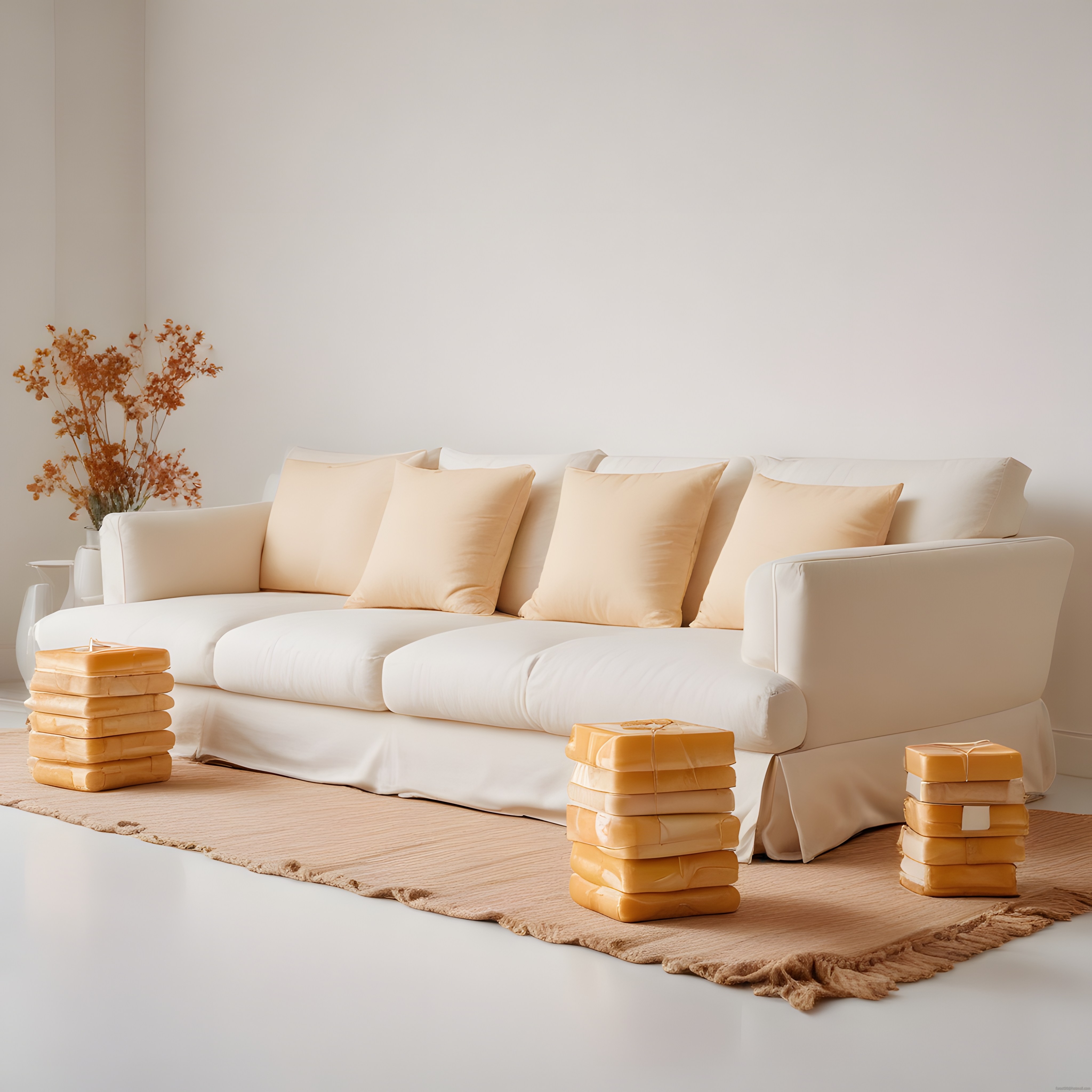 Minimalist Salon Dekorasyonu: Krem Kanepe ve Sıcak Tonlarla Huzurlu Atmosfer
