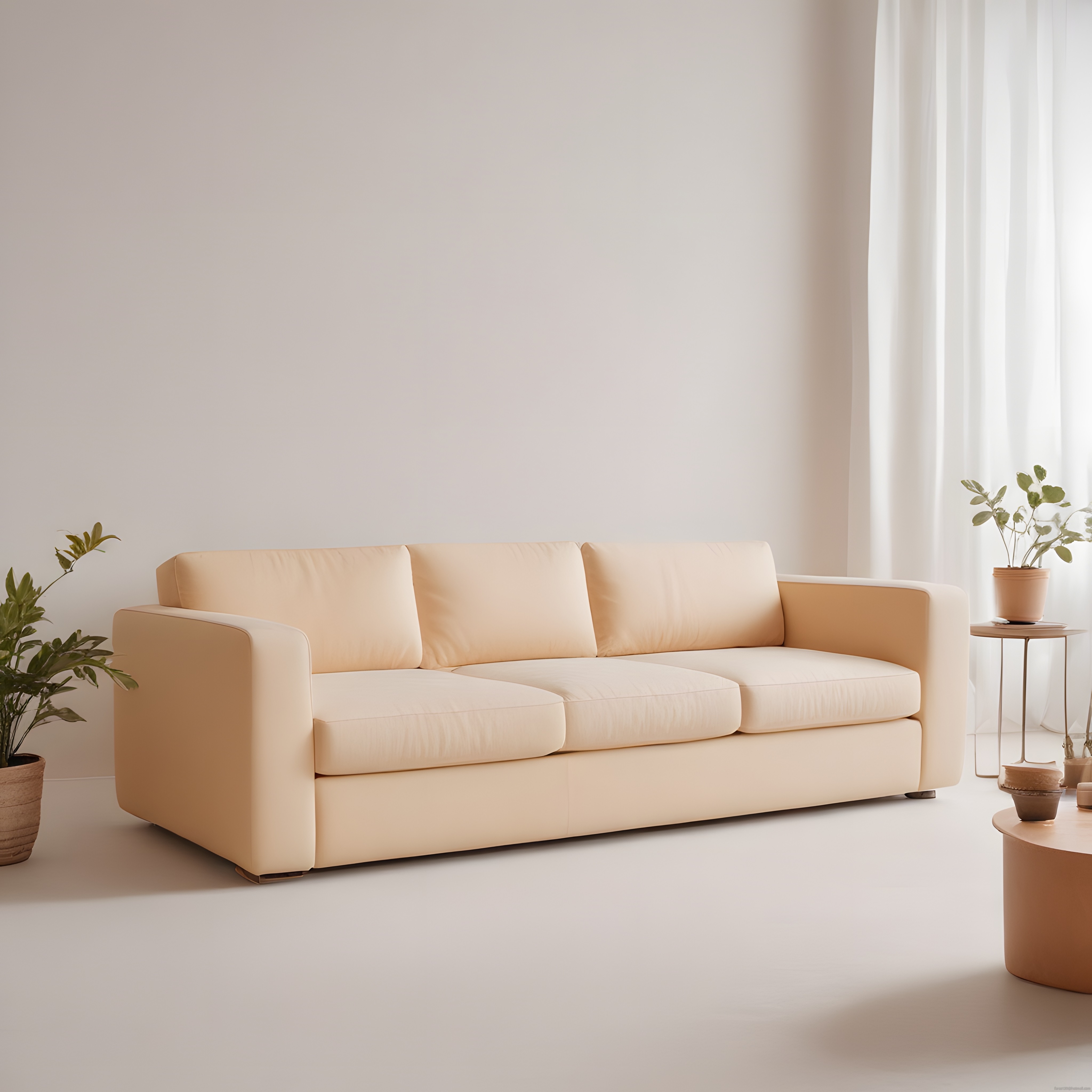 Minimalist Salon Dekorasyonu: Krem Koltuk ve Doğal Işıkla Sade Şıklık
