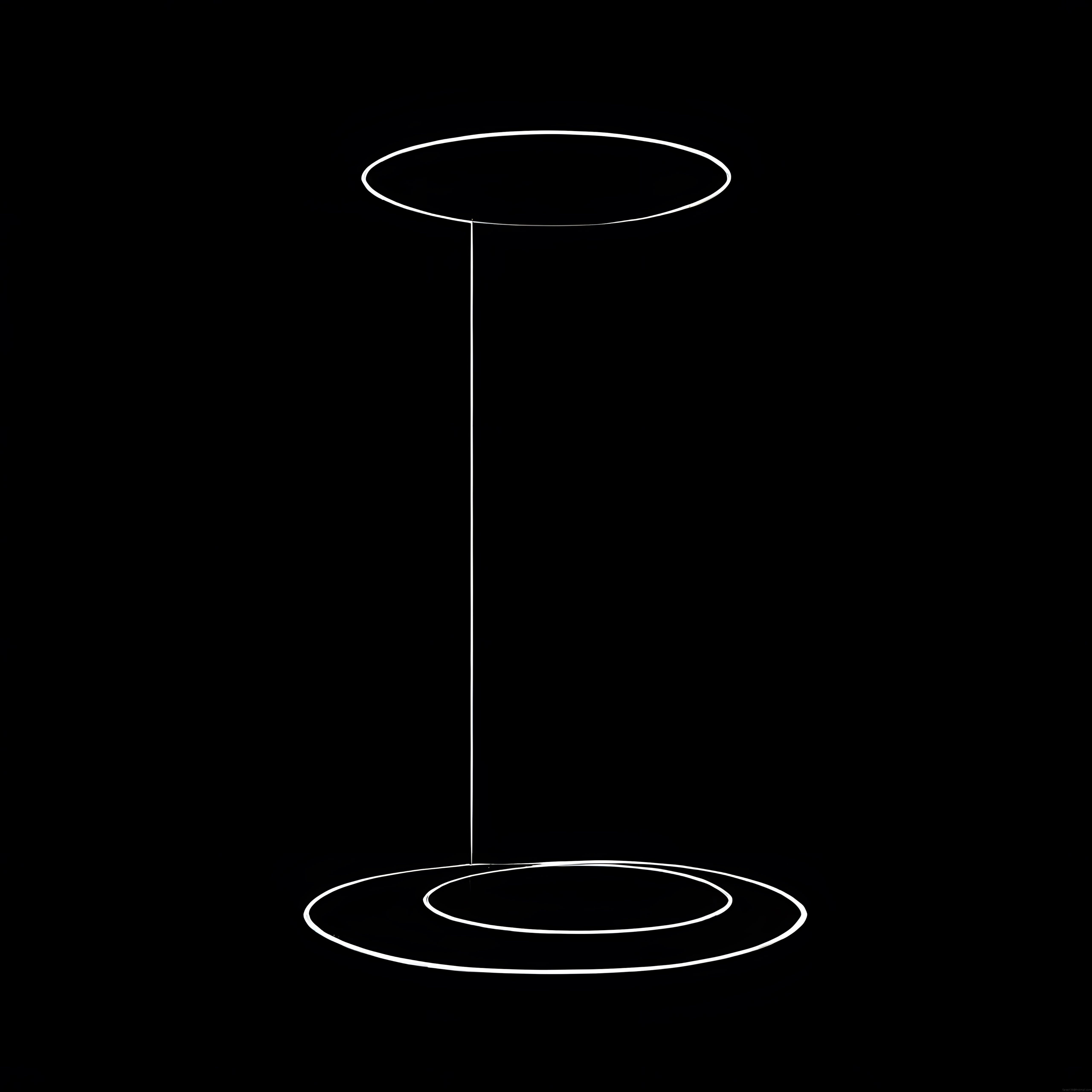 Minimalist Siyah Beyaz Dijital Sanat: Geometrik Halkalar ve İnce Çizgiler