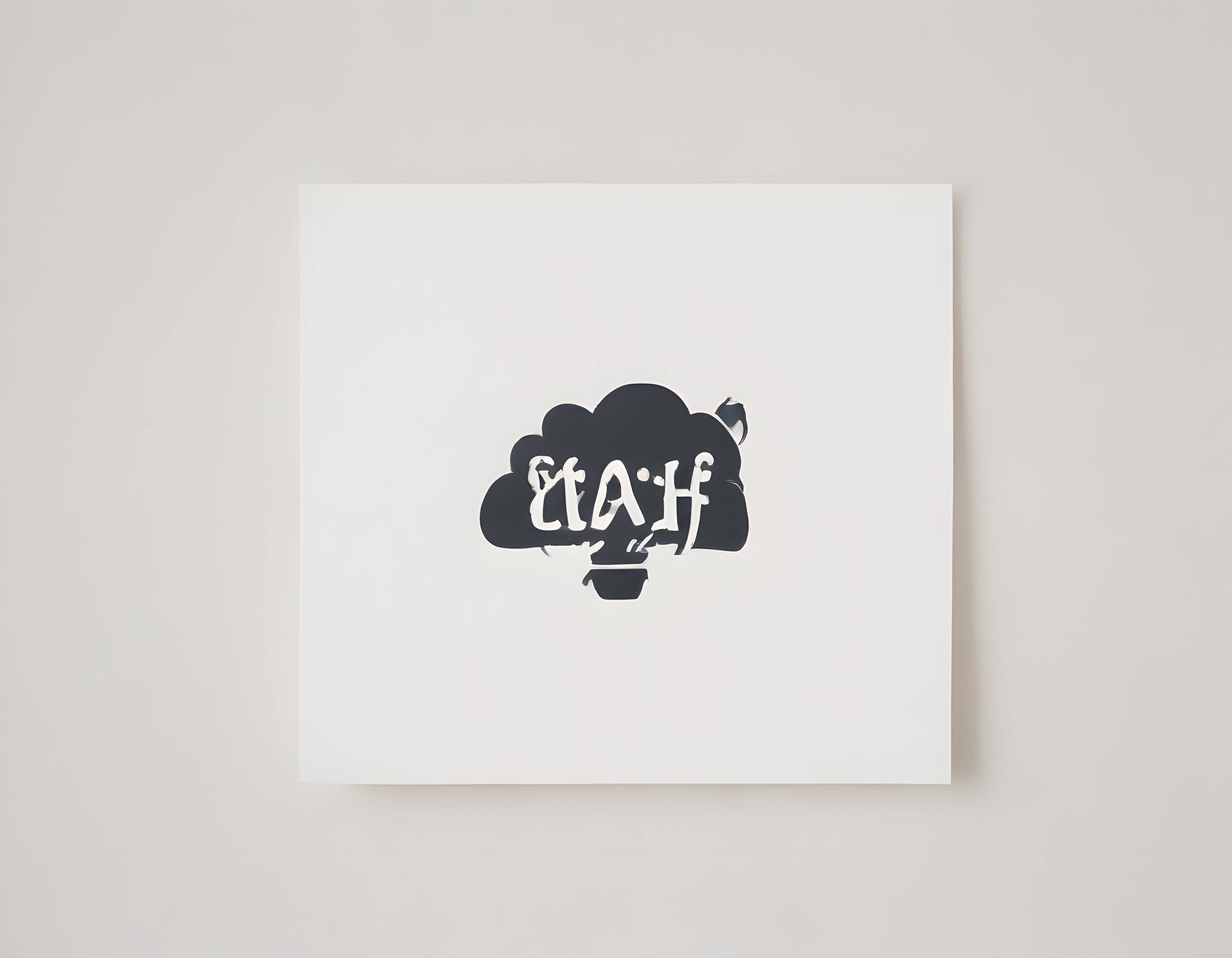 Minimalist Siyah Beyaz Düşünce Balonlu Modern Duvar Poster Tasarımı