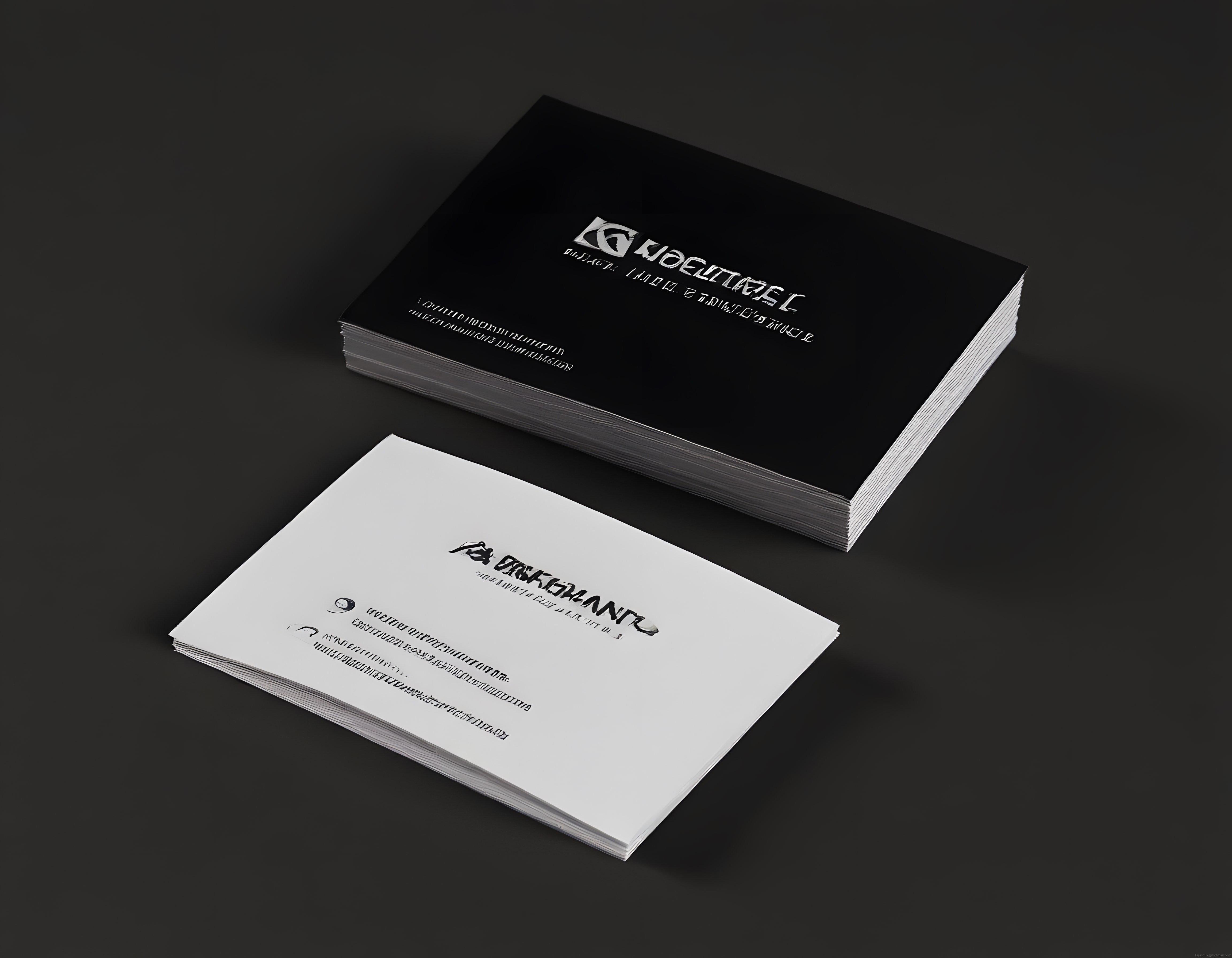 Minimalist siyah beyaz kartvizit mockup tasarımı ve kurumsal kimlik örneği