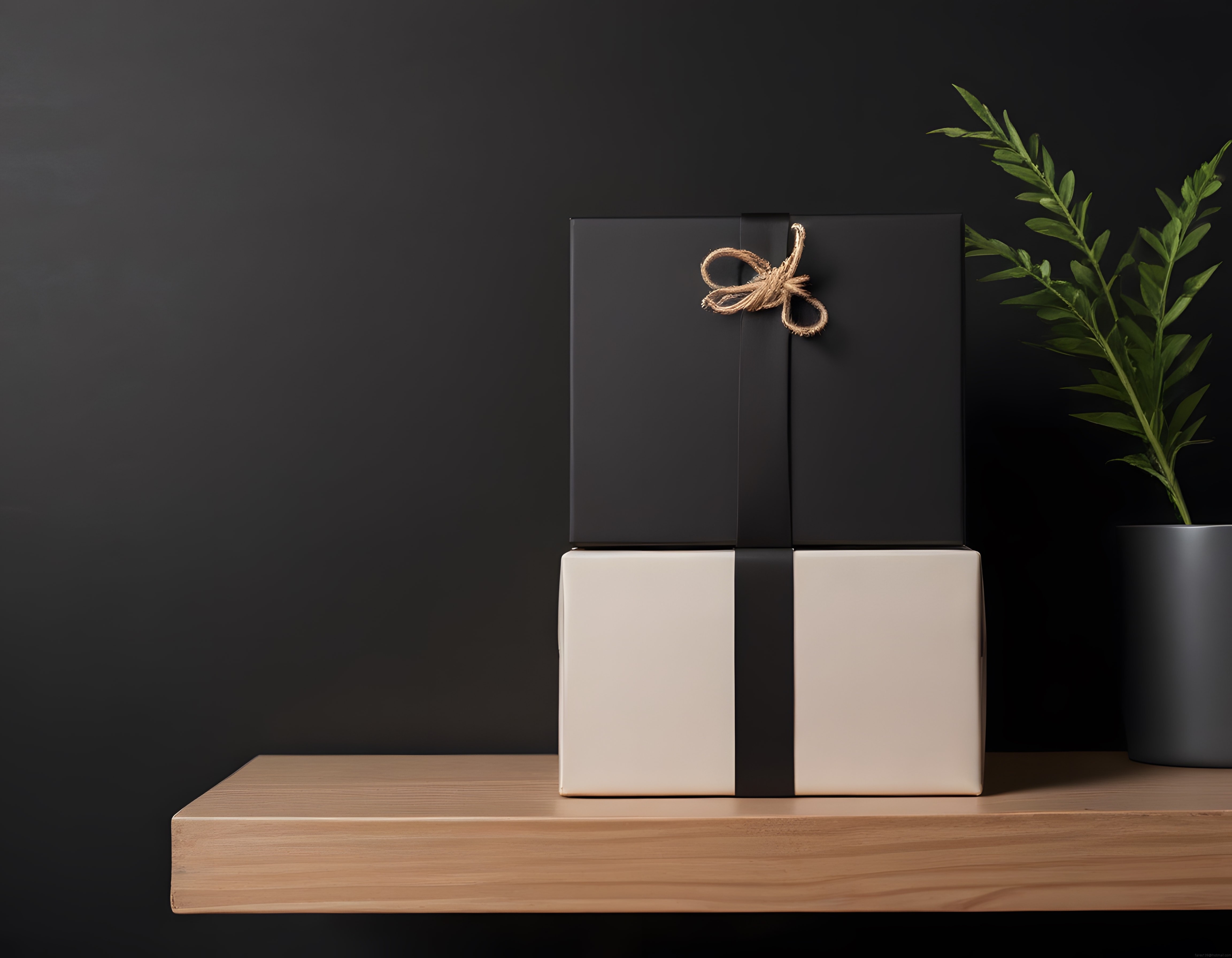 Minimalist Siyah ve Beyaz Hediye Kutuları ile Modern Dekorasyon Stili