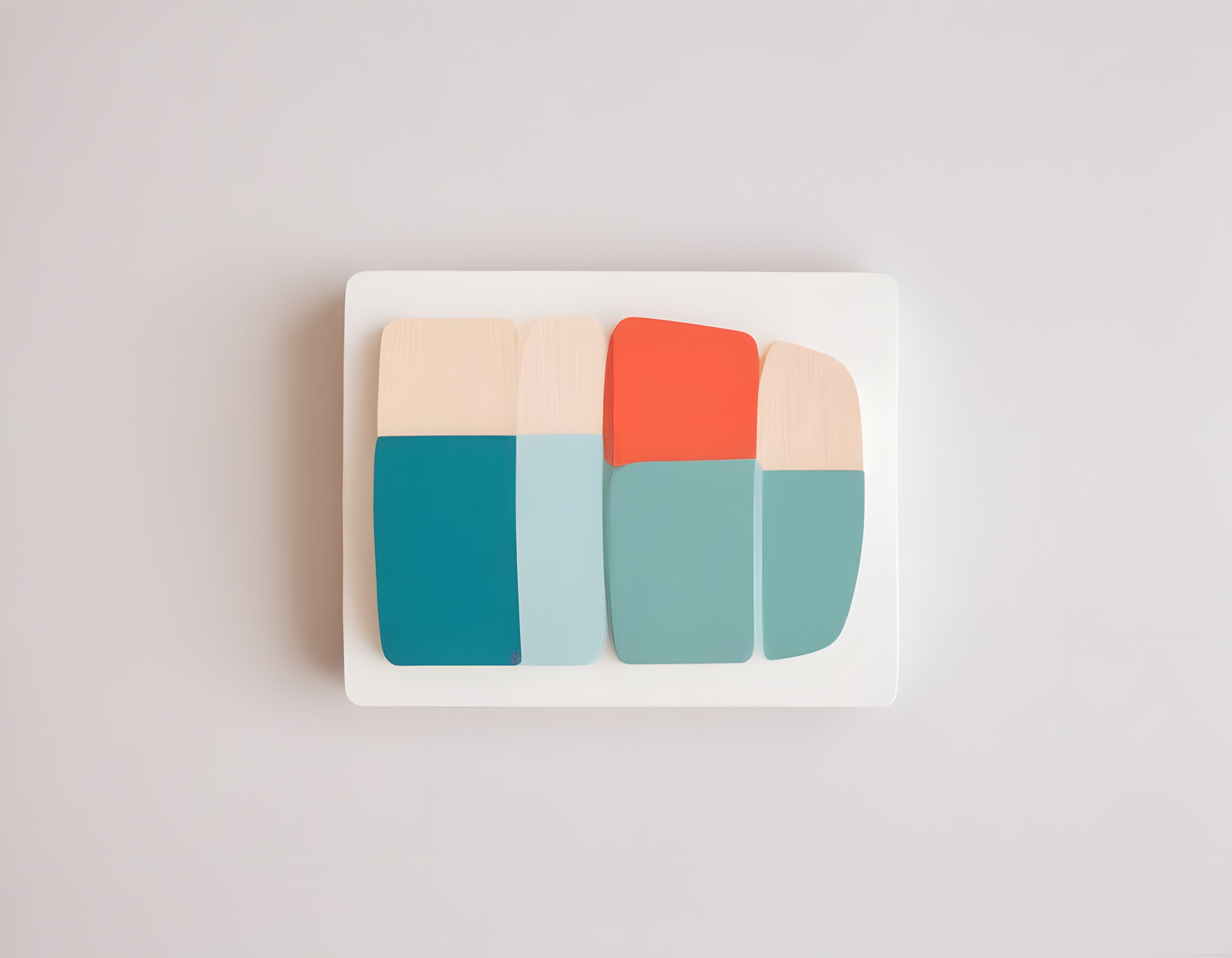 Minimalist Soyut Duvar Panosu: Organik Formlar ve Pastel Renk Paleti