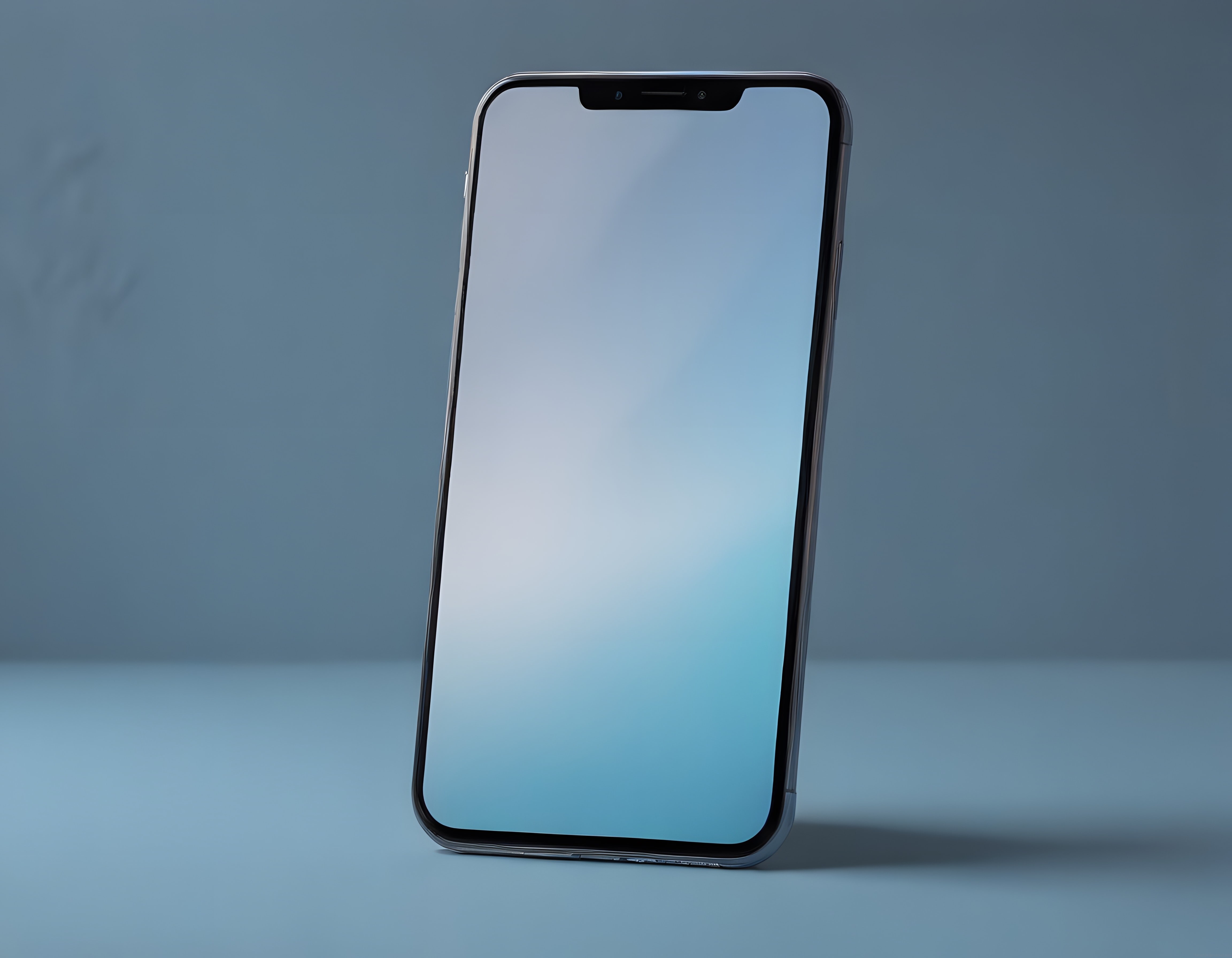 Minimalist Stüdyo Ortamında Modern Akıllı Telefon ve Boş Ekran Tasarımı