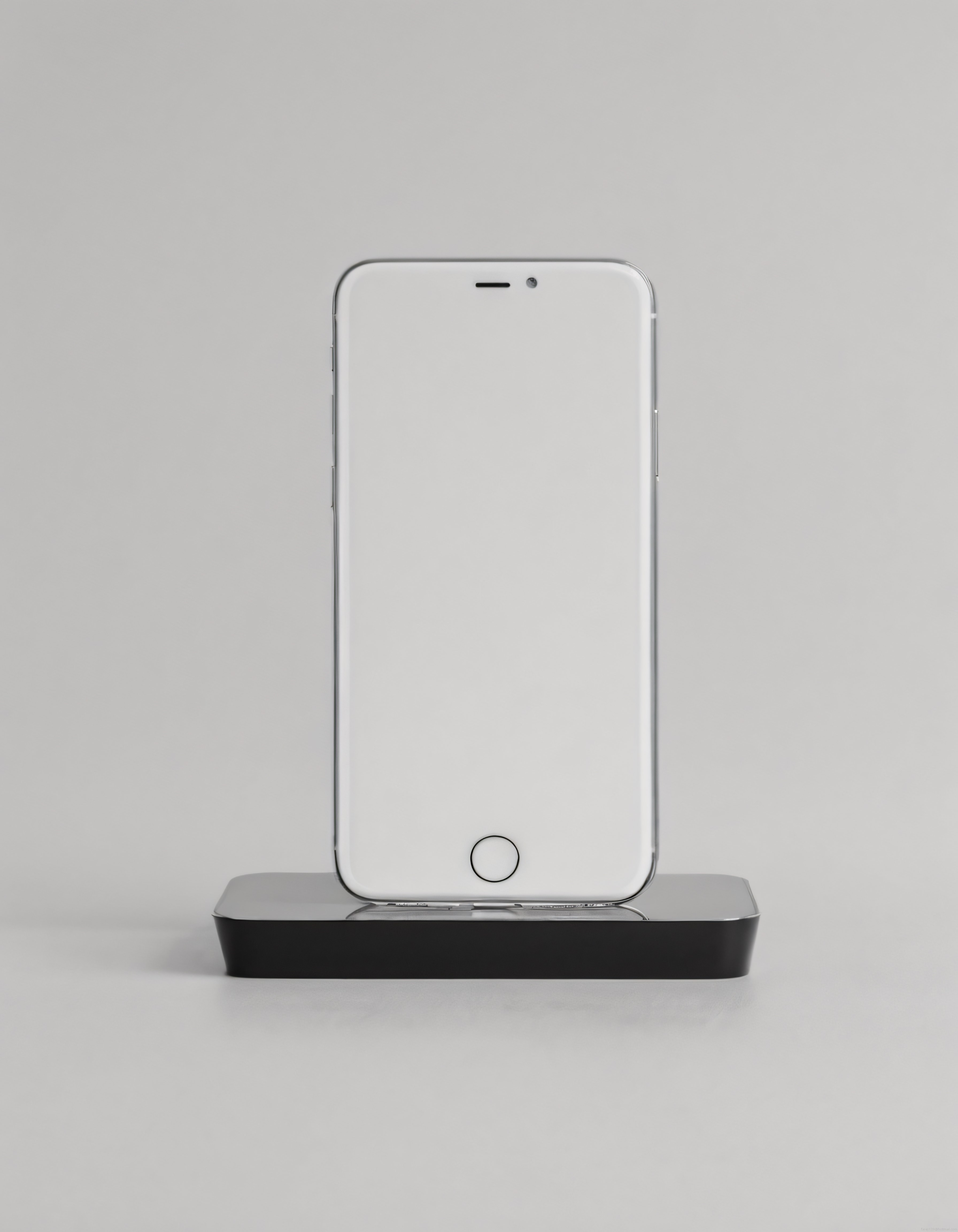 Minimalist Stüdyo Ortamında Şarj İstasyonundaki Beyaz Akıllı Telefon