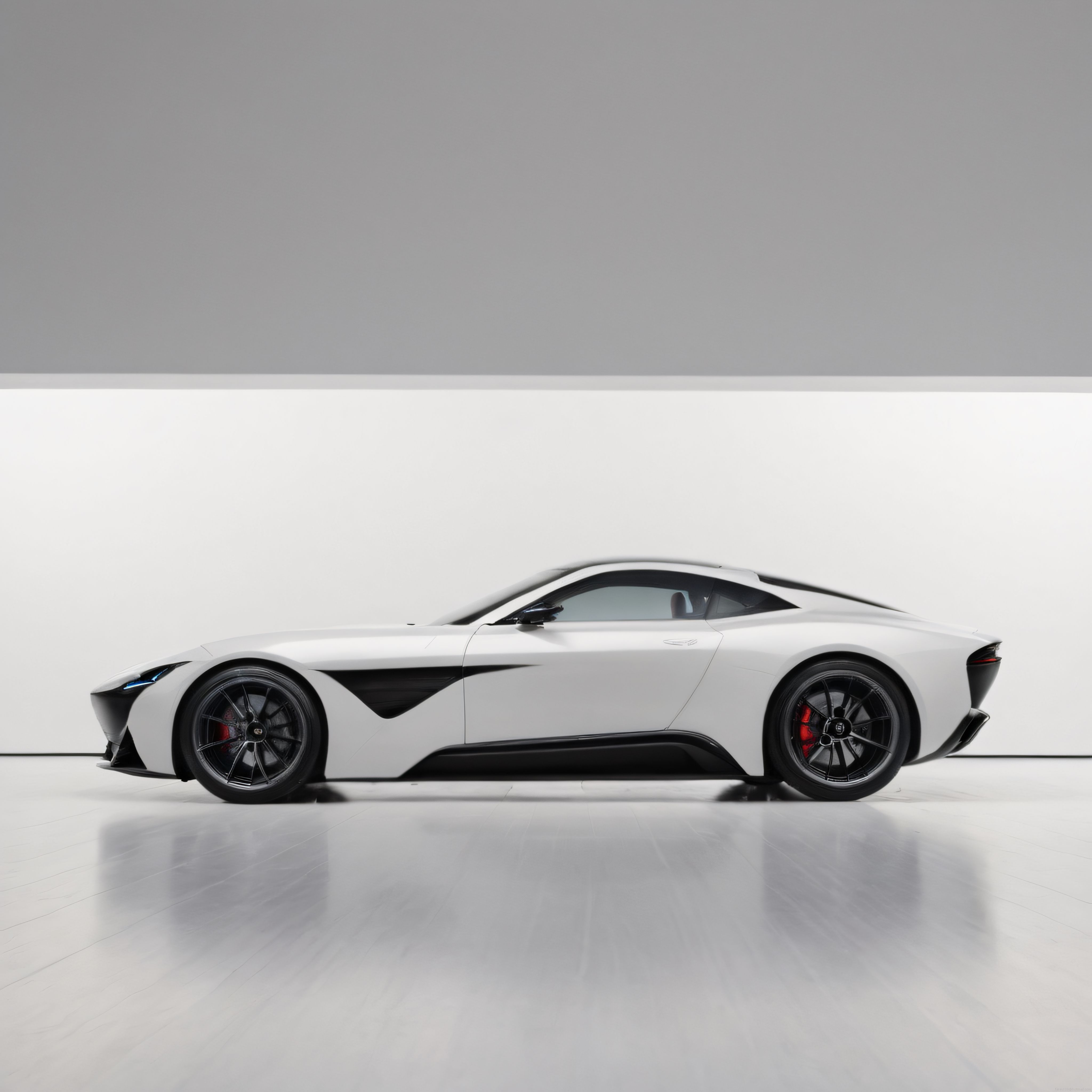 Minimalist Stüdyoda Beyaz Aston Martin: Spor Otomobilin Elegan Yan Görünümü