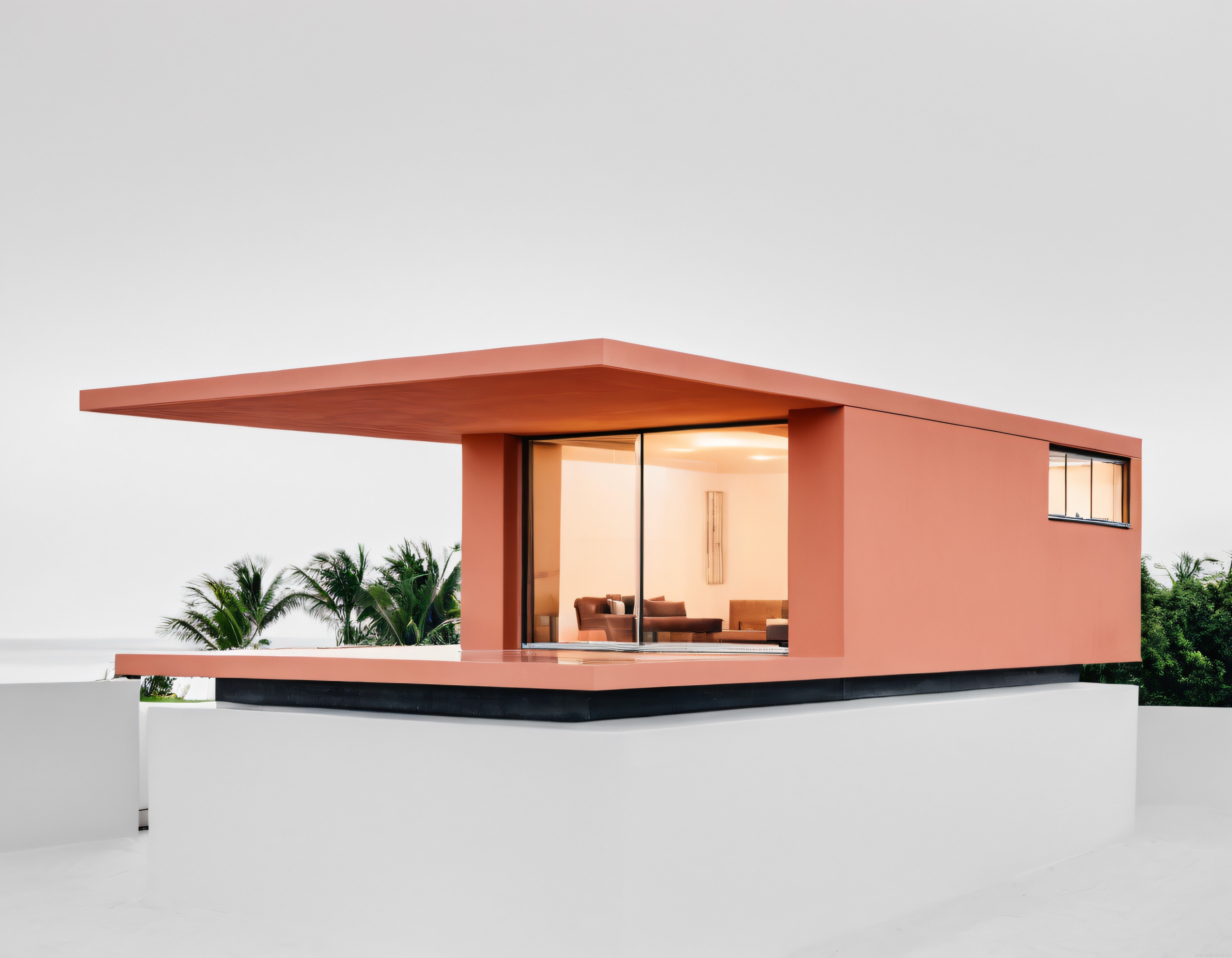 Minimalist Terrakota Villa ve Cam Cephe: Modern Mimarinin Sadeliği