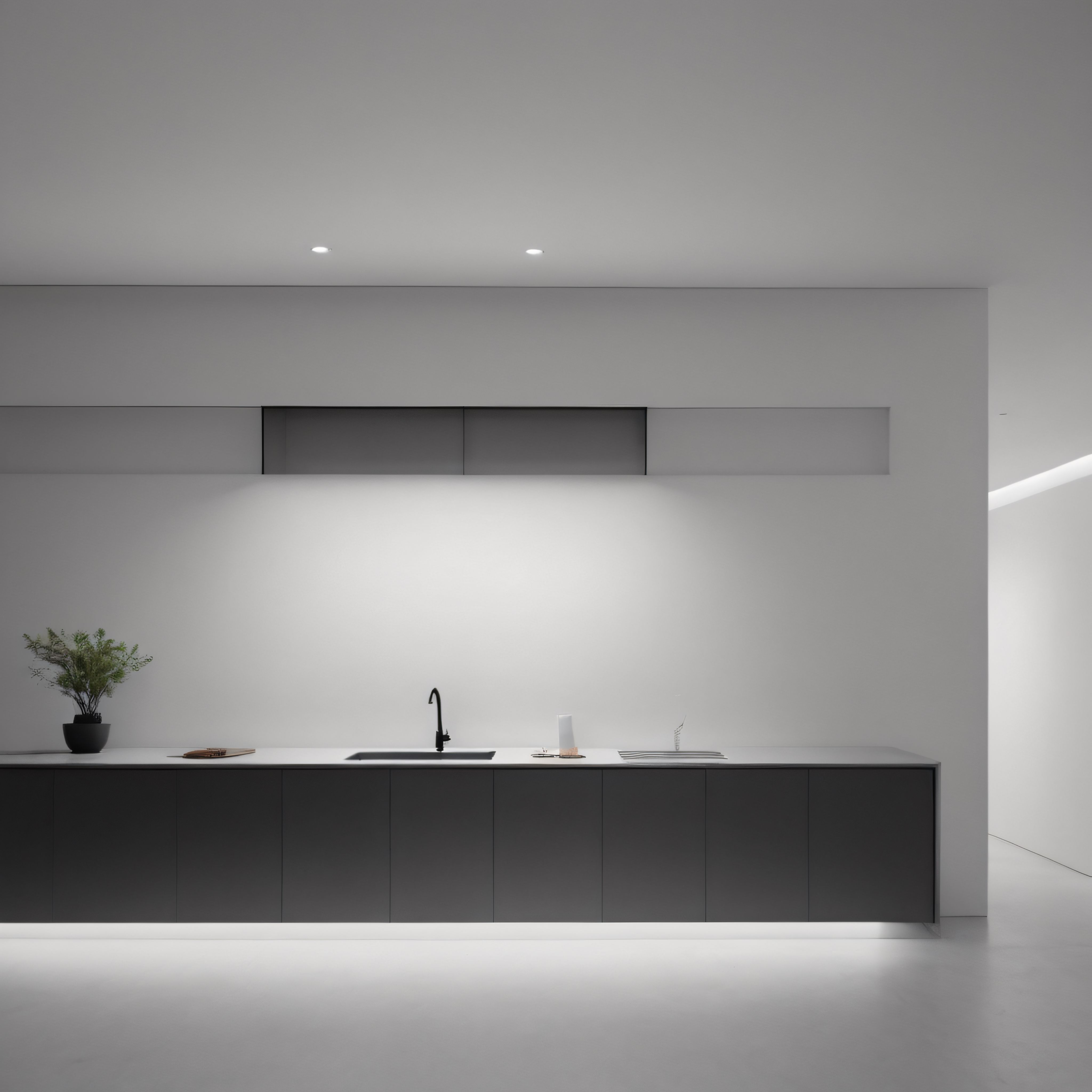 Minimalist ve Modern Mutfak Tasarımı: Siyah Beyaz Görsellik ve Sakin Atmosfer