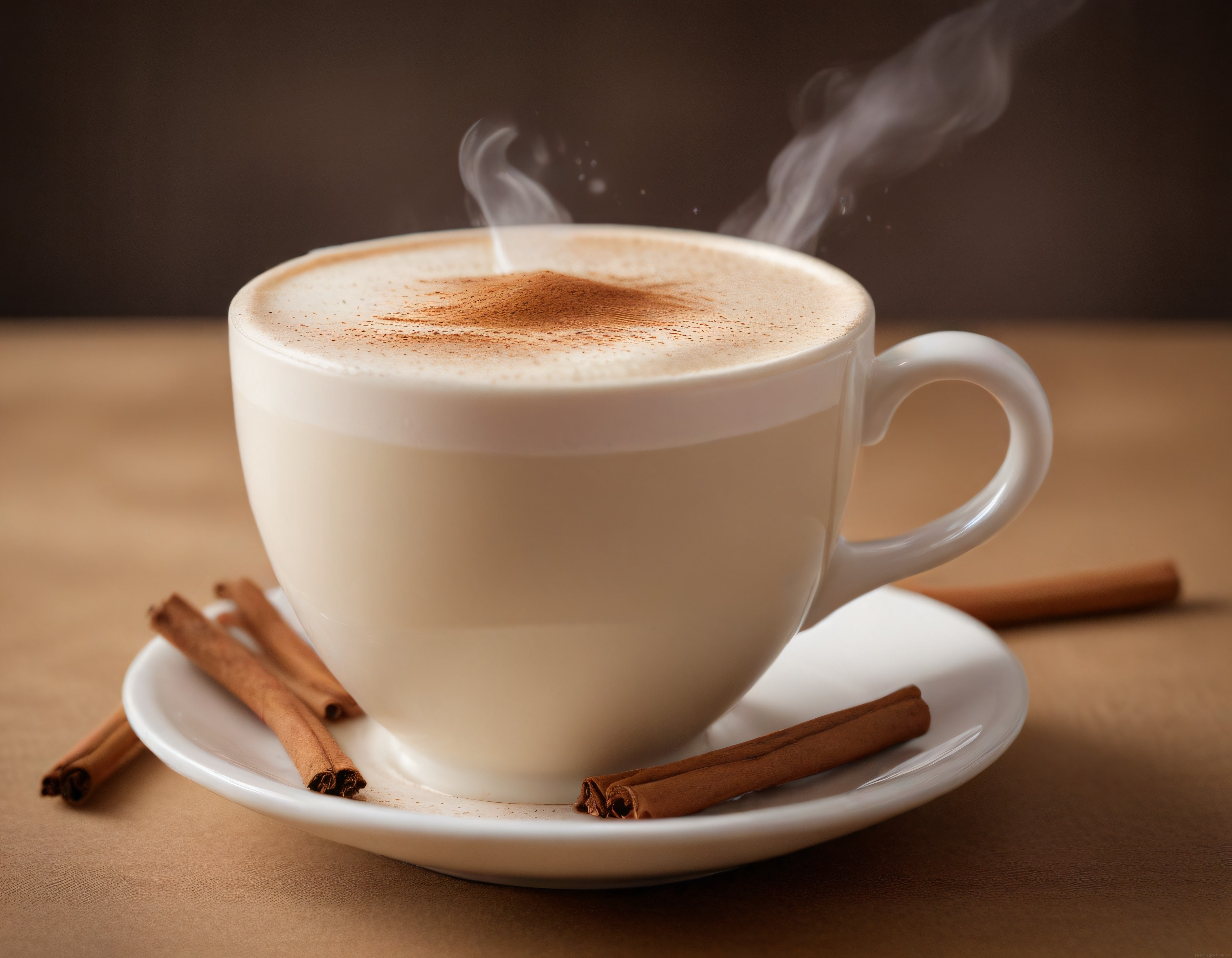 mis gibi buharı tüten tarçınlı sıcak salep fincanı ile kış keyfi