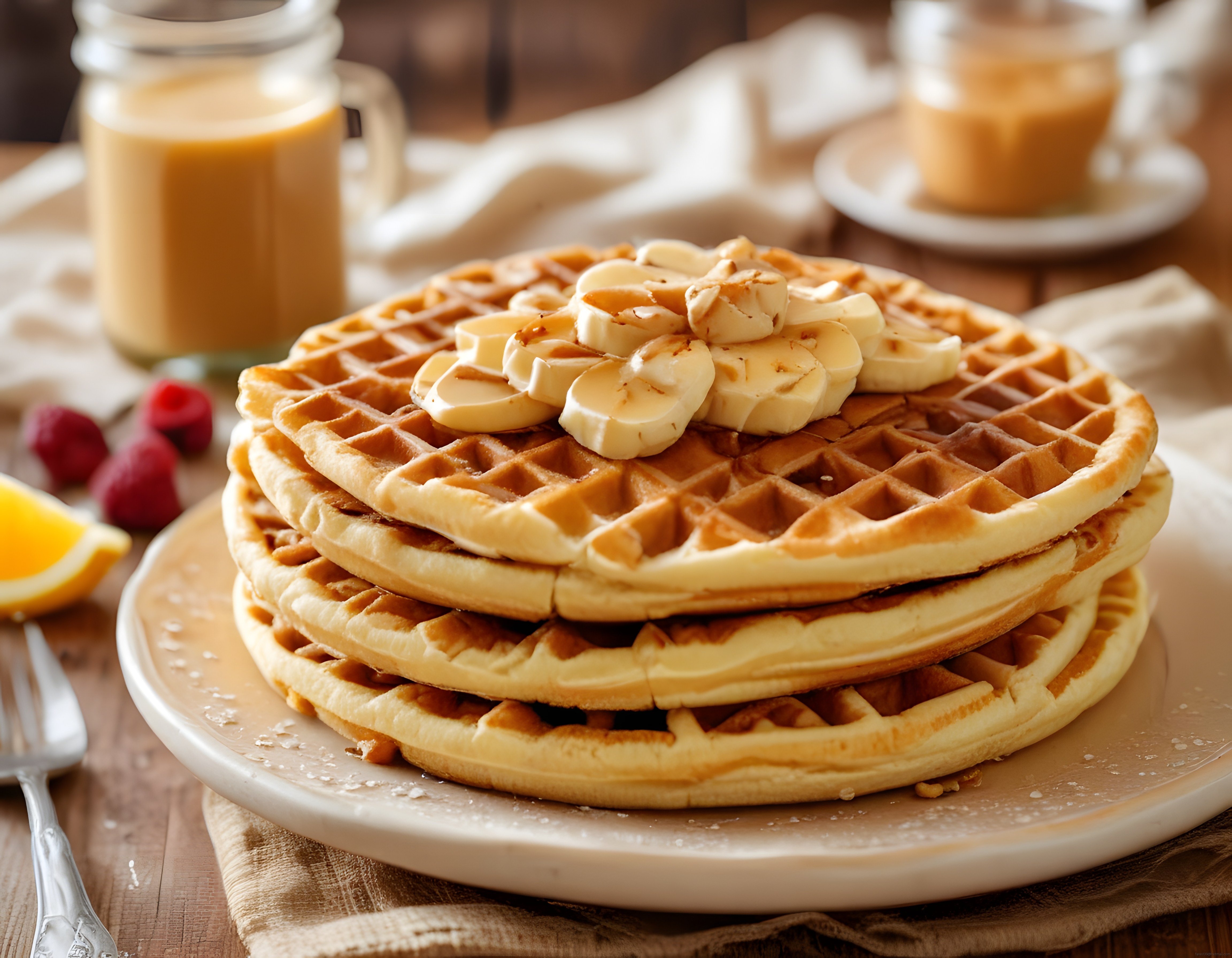 Mis Kokulu Ev Yapımı Muzlu Waffle ve Kahve ile Keyifli Kahvaltı Molası