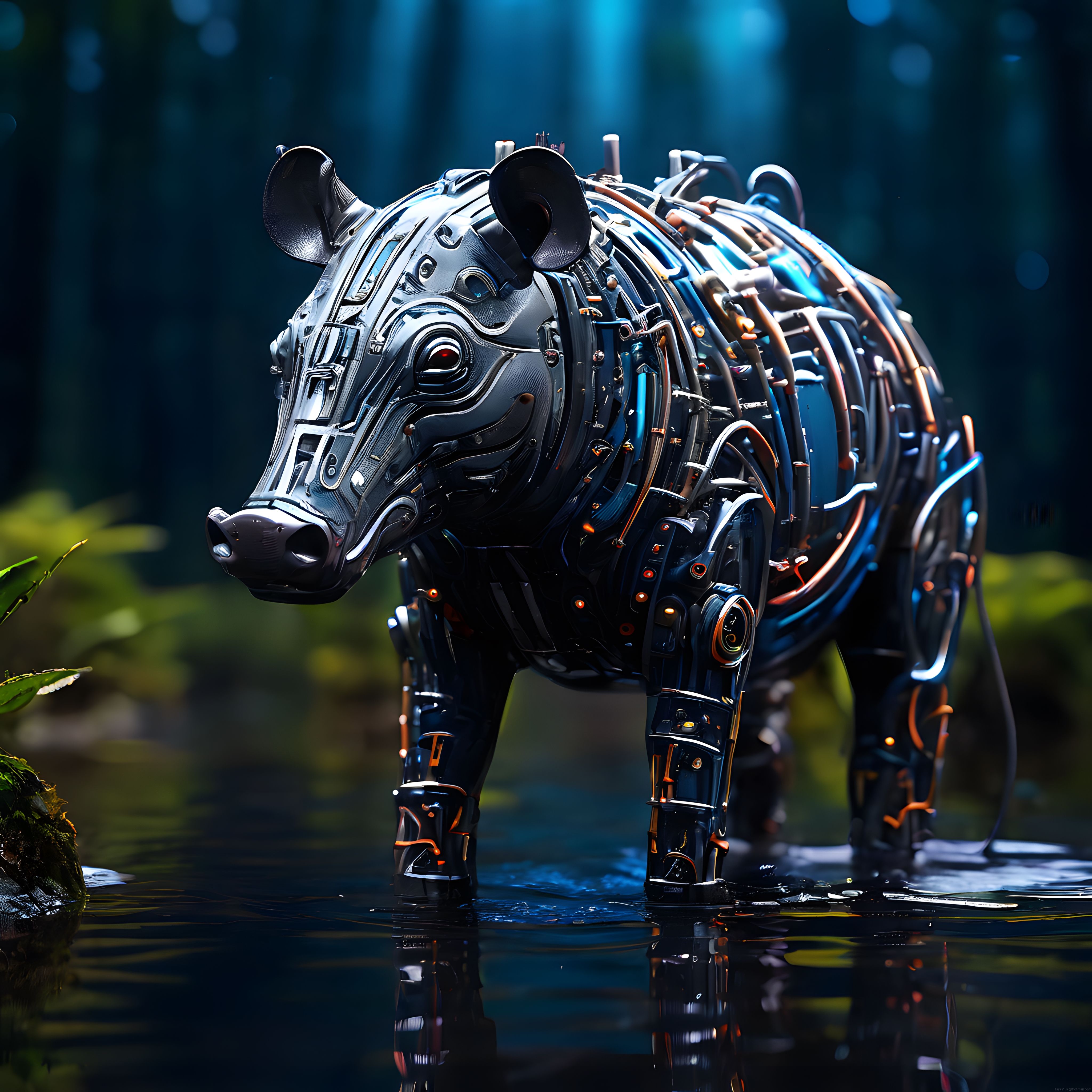 Mistik Ormanda Işıltılı Mekanik Zebra: Geleceğin Biyo-Robotik Sanatı