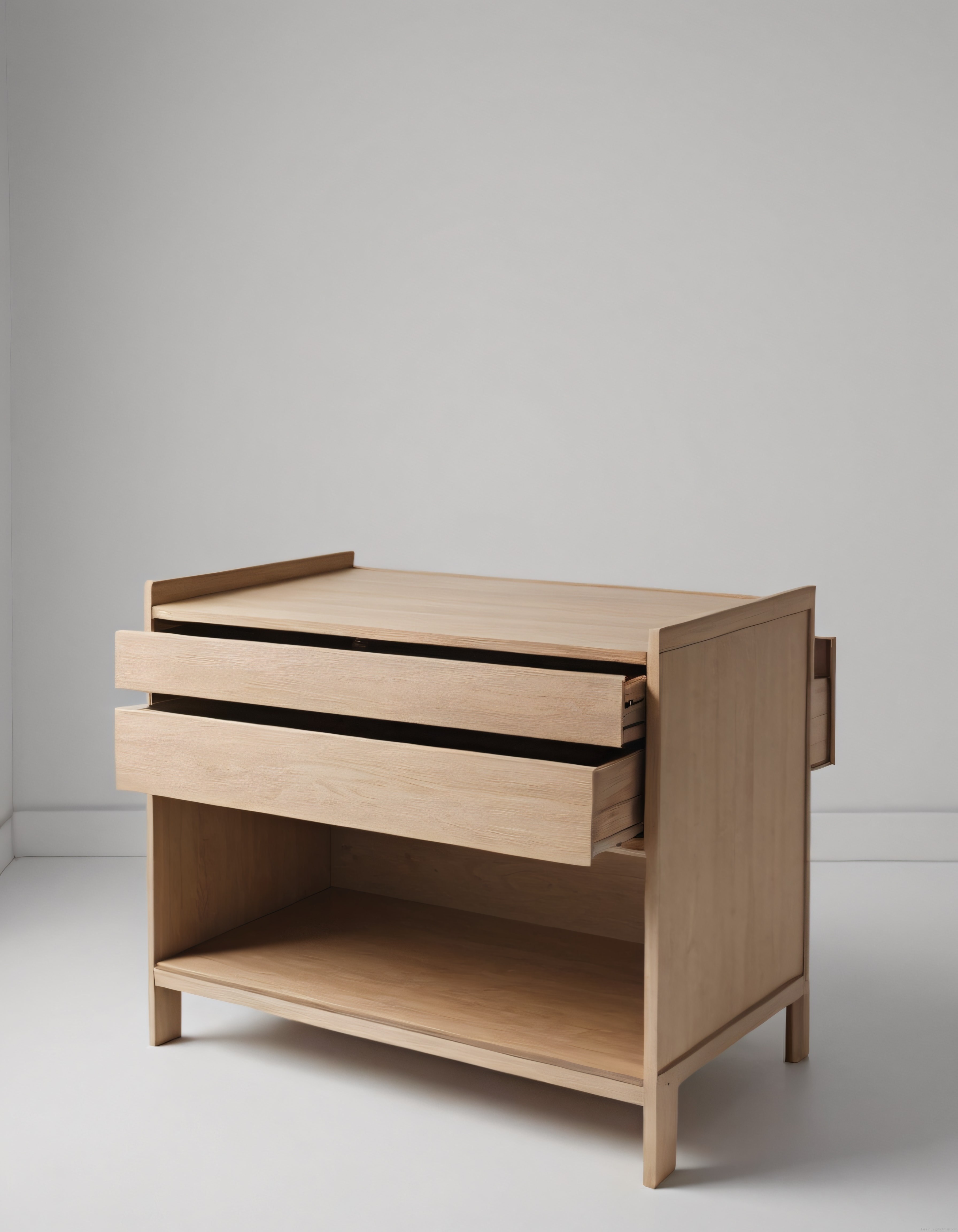 Modern Ahşap Çekmeceli Komodin: Minimalist Tasarım ve Doğal Meşe Detayları