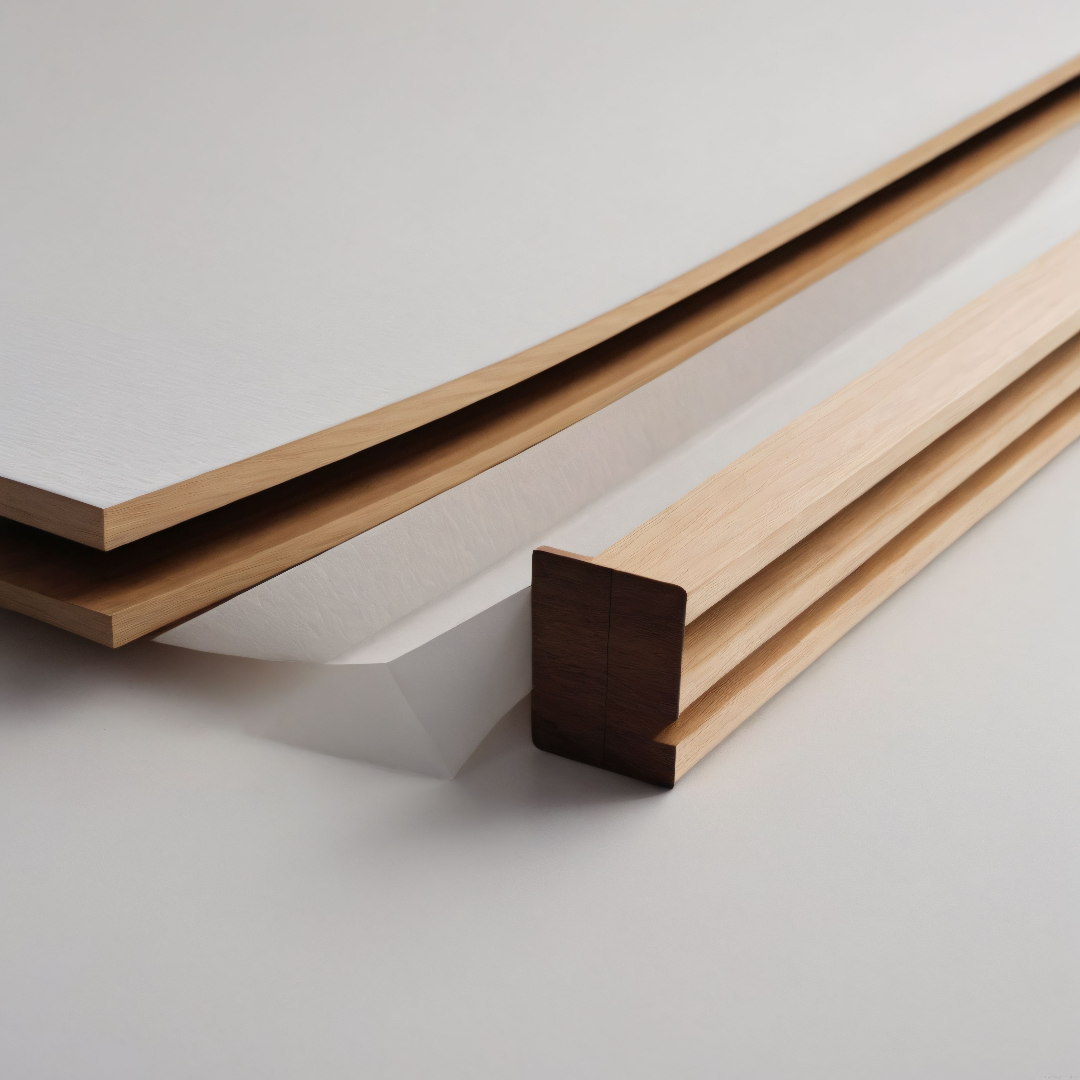 Modern Ahşap Çerçeve ve Beyaz Kâğıt Detayı ile Minimalist Tasarım
