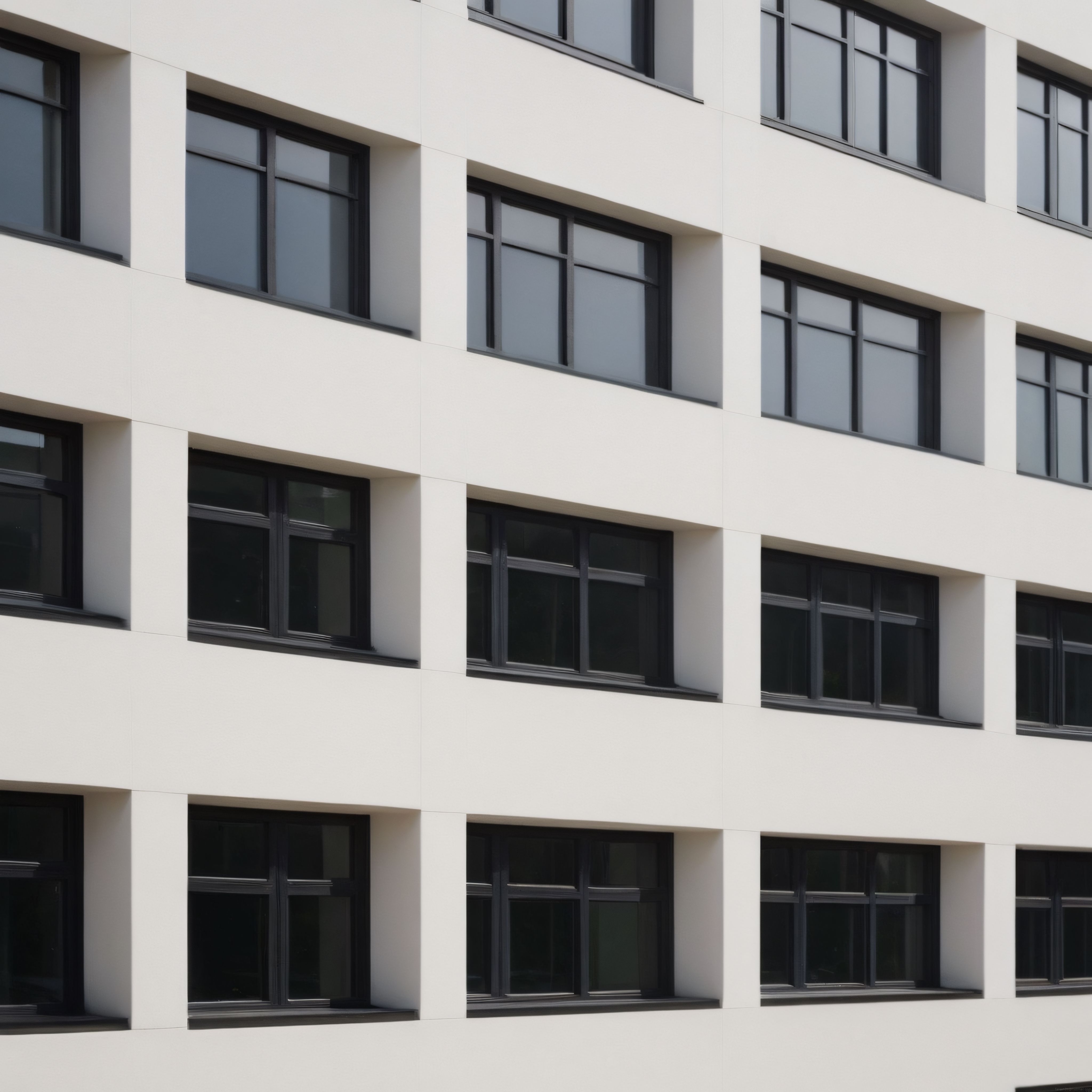 Modern Apartman Cephesi: Siyah Pencereler ve Minimalist Beton Dokusu
