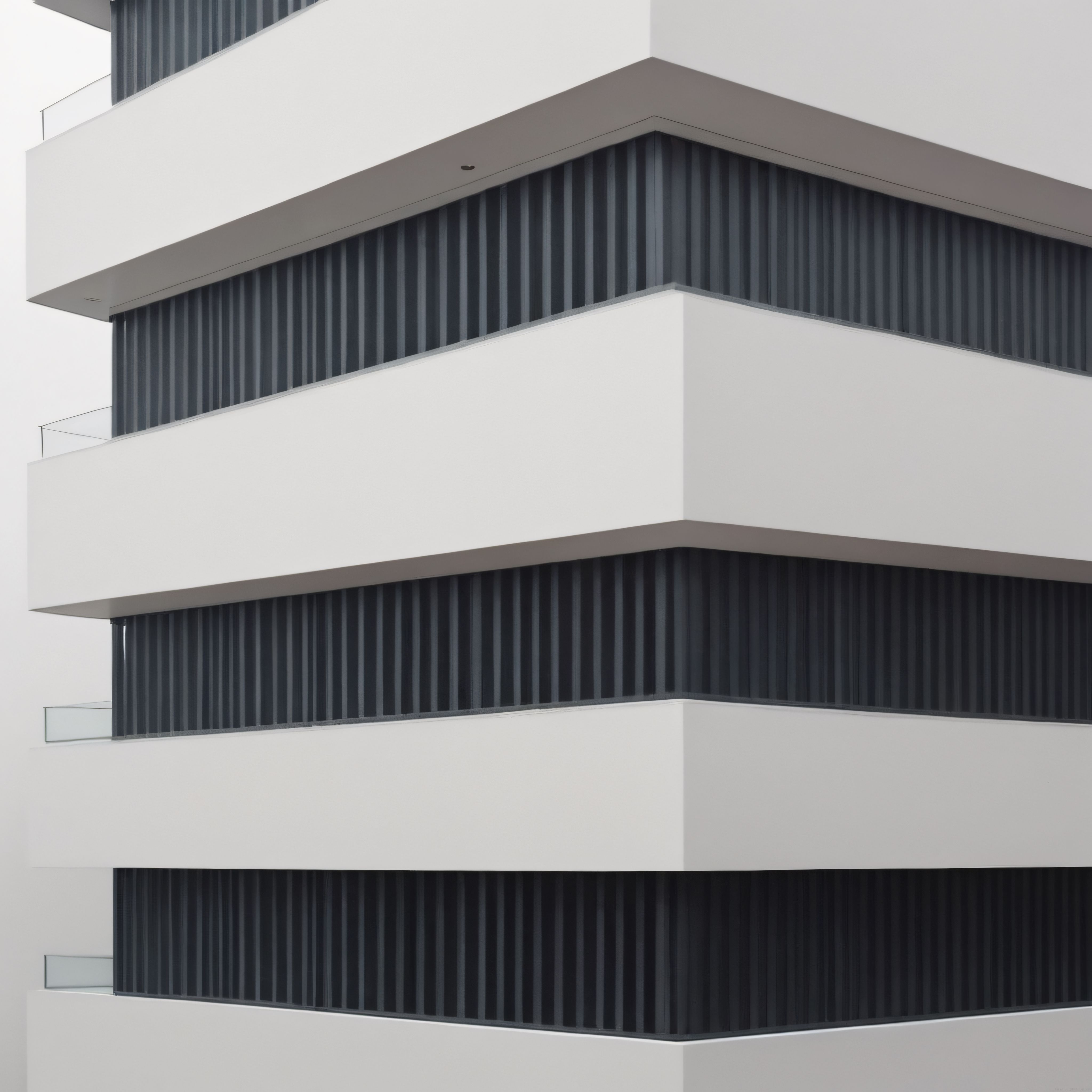 Modern Apartmanın Geometrik Cephe Detayları ve Minimalist Balkonları