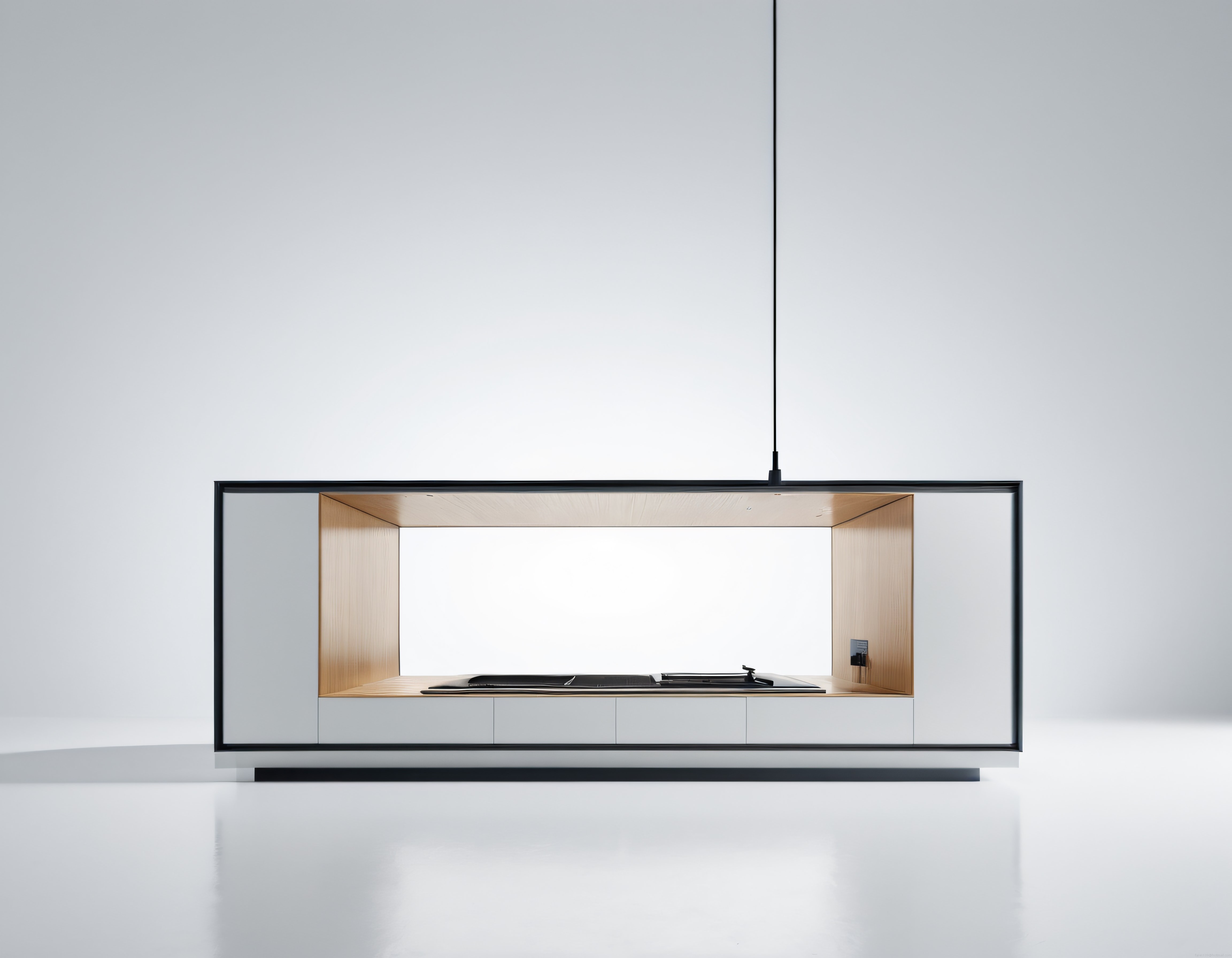 Modern Asılı Pikap Dolabı ve Minimalist Yaşam Alanı Tasarımı