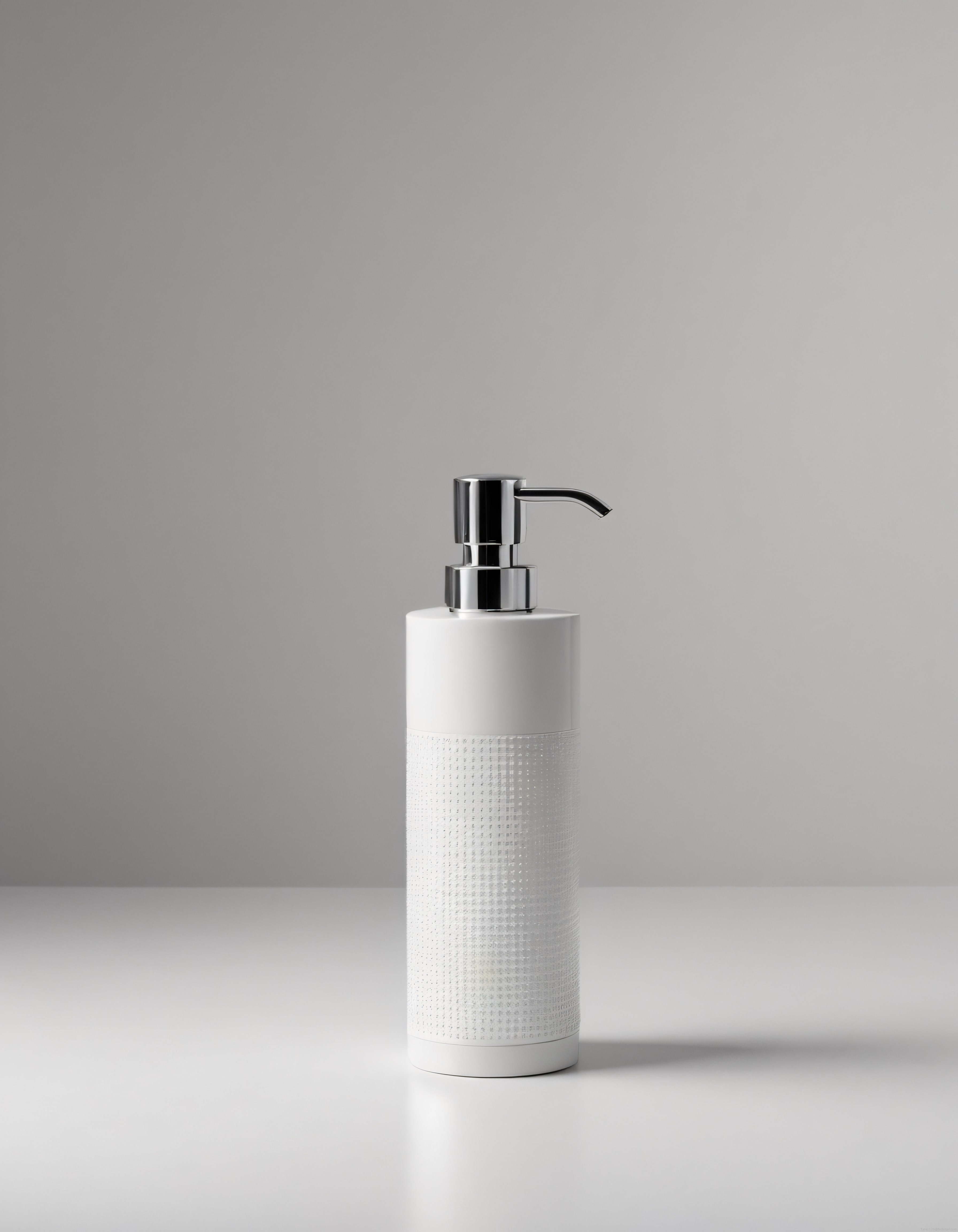 Modern Banyo Dekorasyonu için Minimalist Beyaz Sabunluk ve Krom Pompa Tasarımı